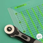 Règle patchwork avec fentes BOHIN 30 x 15 cm - utilisation avec cutter rotatif