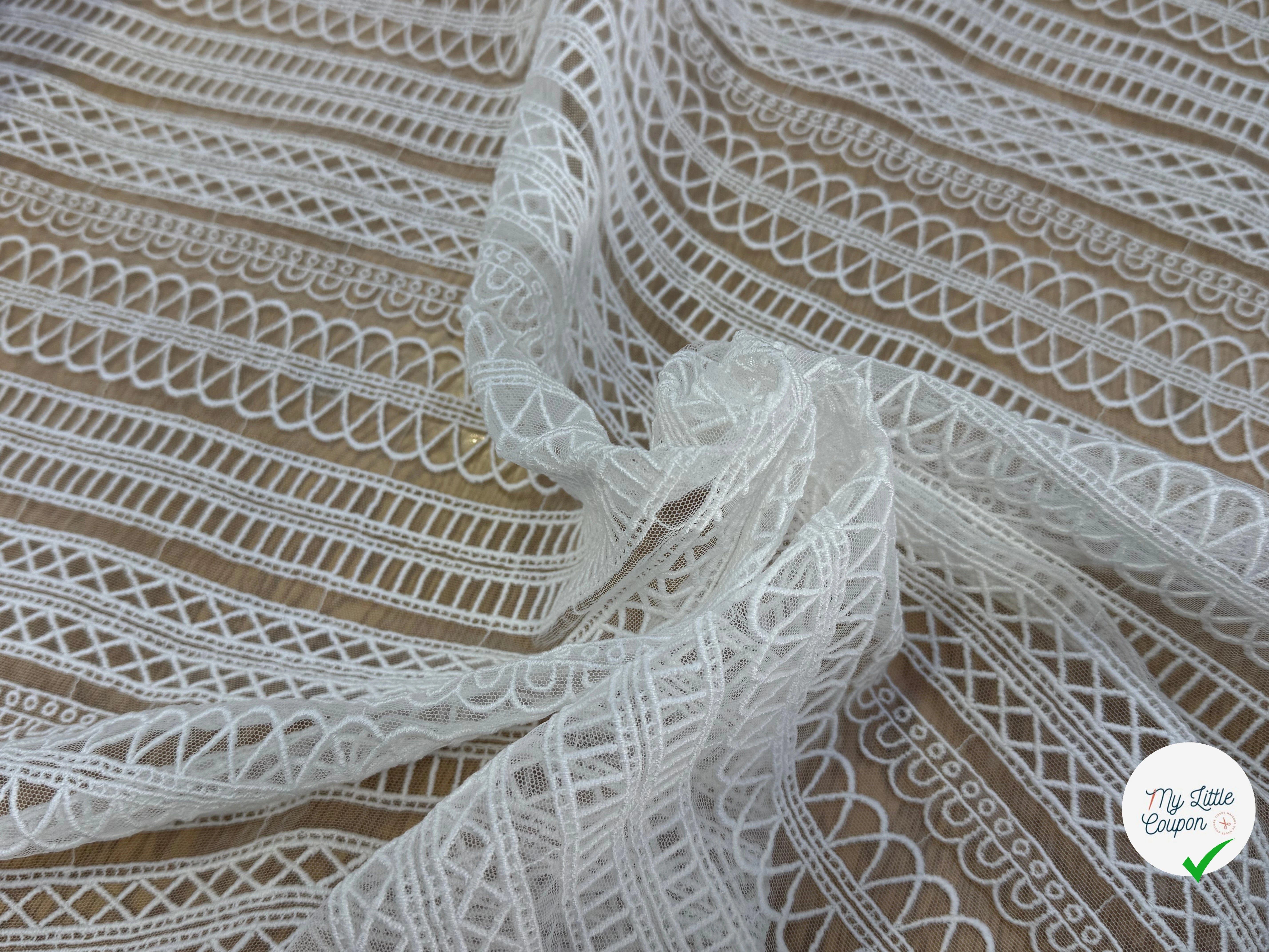 RÉSILLE BRODÉ SUBLIME BLANC 70% COTON - My Little Coupon