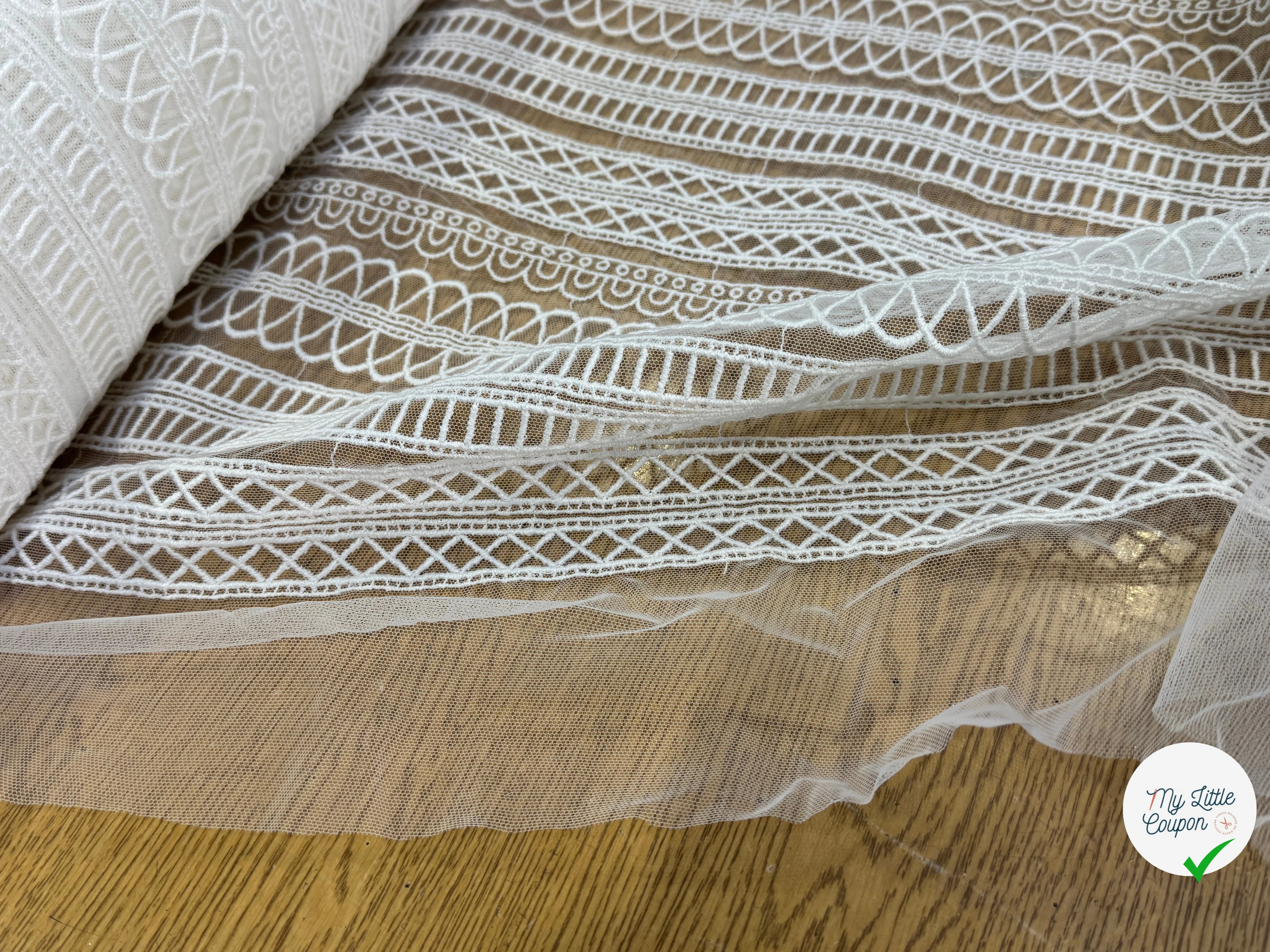 RÉSILLE BRODÉ SUBLIME BLANC 70% COTON - My Little Coupon