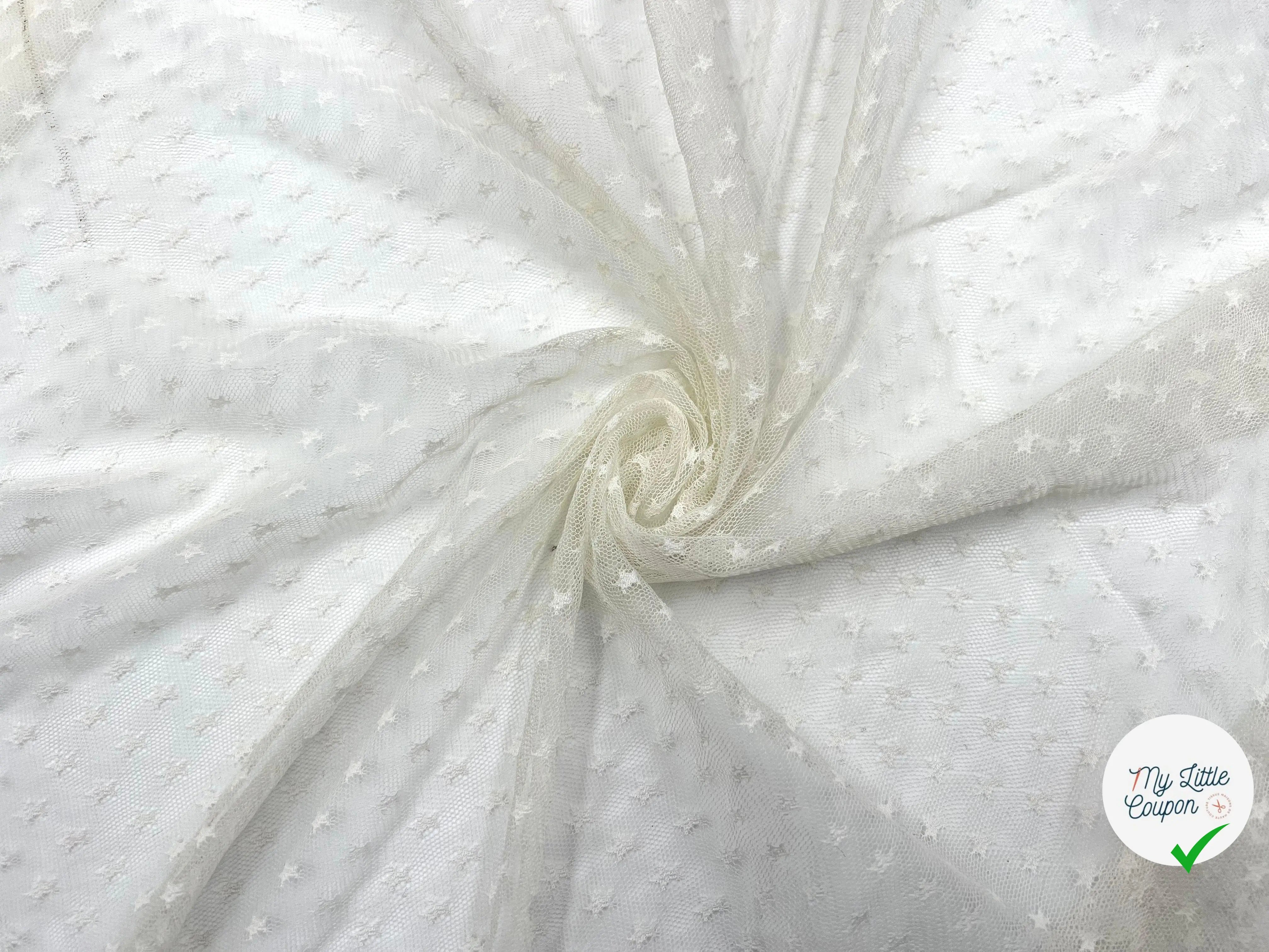 RÉSILLE JACQUARD ÉTOILE BLANC - My Little Coupon - tissu - coudre