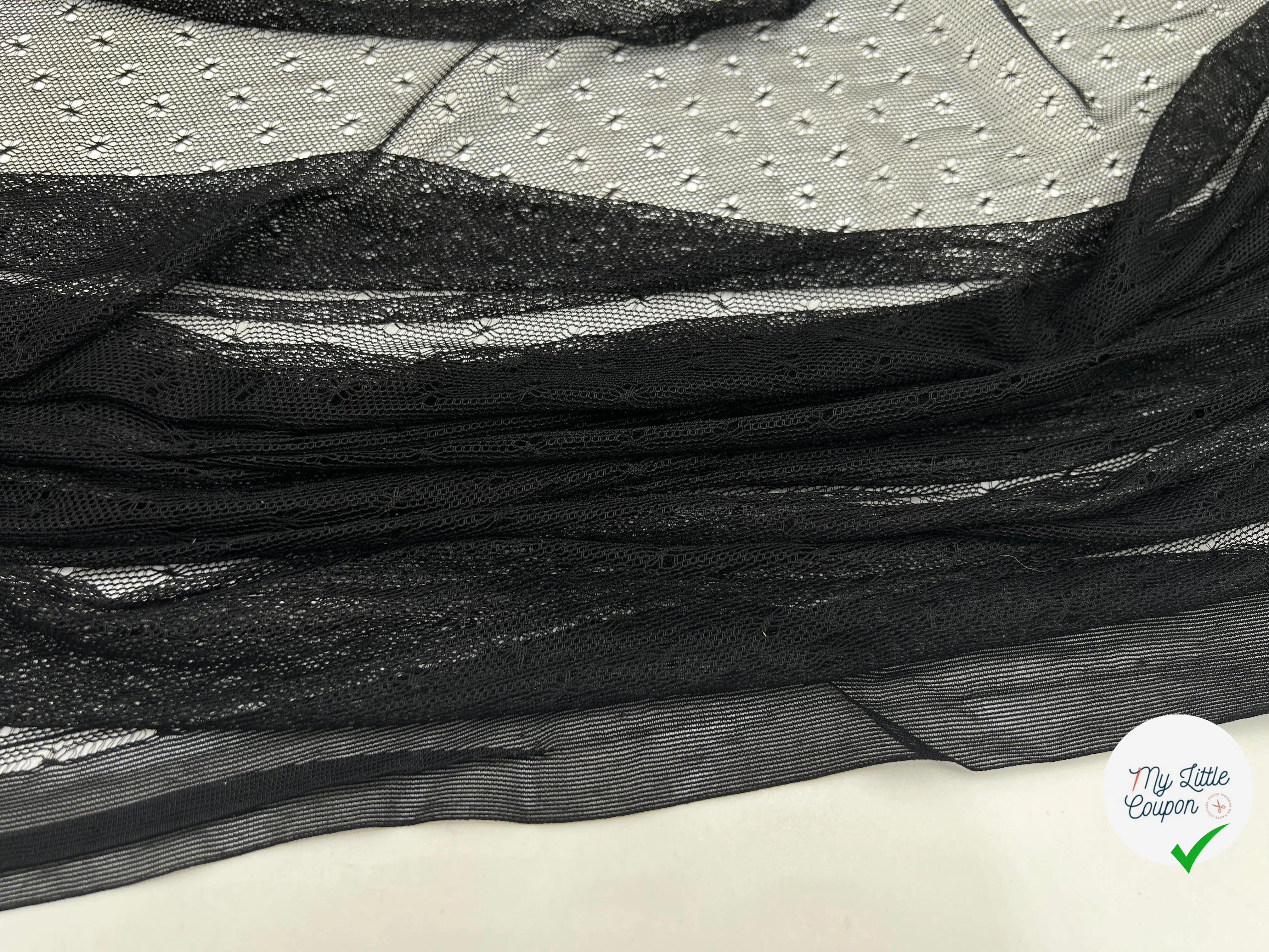 RÉSILLE NOIRE PETITES FLEURS - coupon de tissu de 3 mètres - My Little Coupon - tissu - coudre