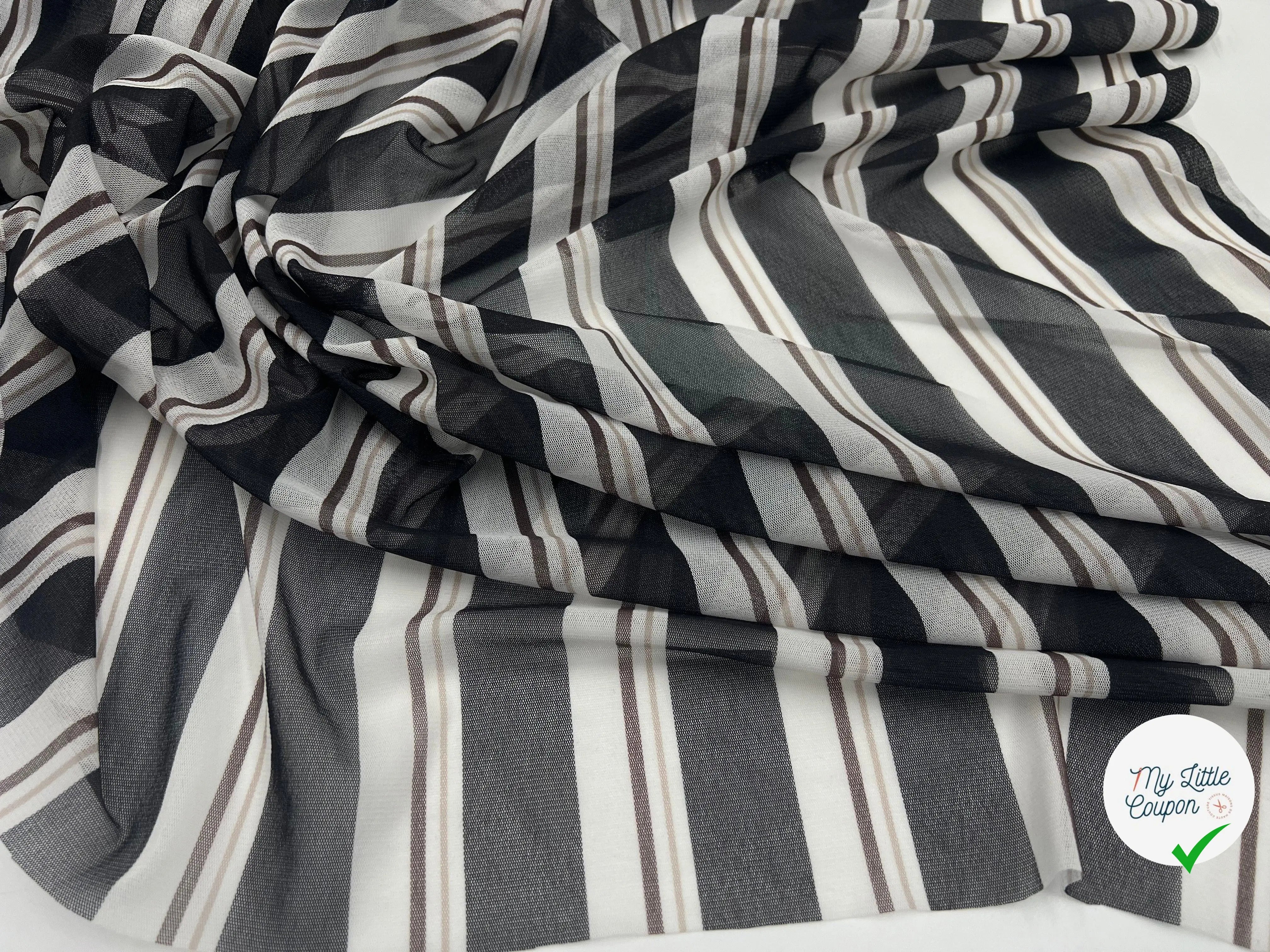 RÉSILLE RAYURES IRRÉGULIÈRES TRANSAT - coupon de tissu de 3 mètres - My Little Coupon - tissu - coudre