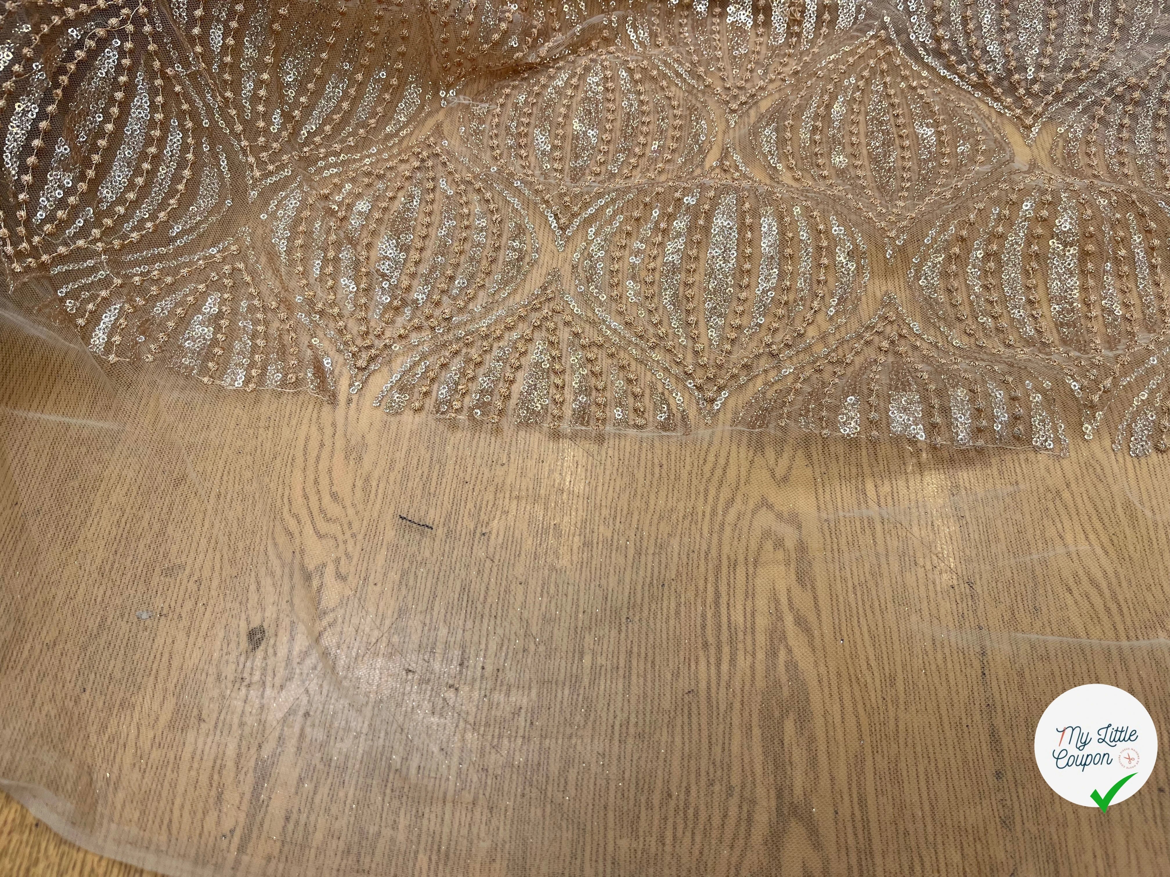 RÉSILLE SEQUIN BRODÉ BEIGE - My Little Coupon