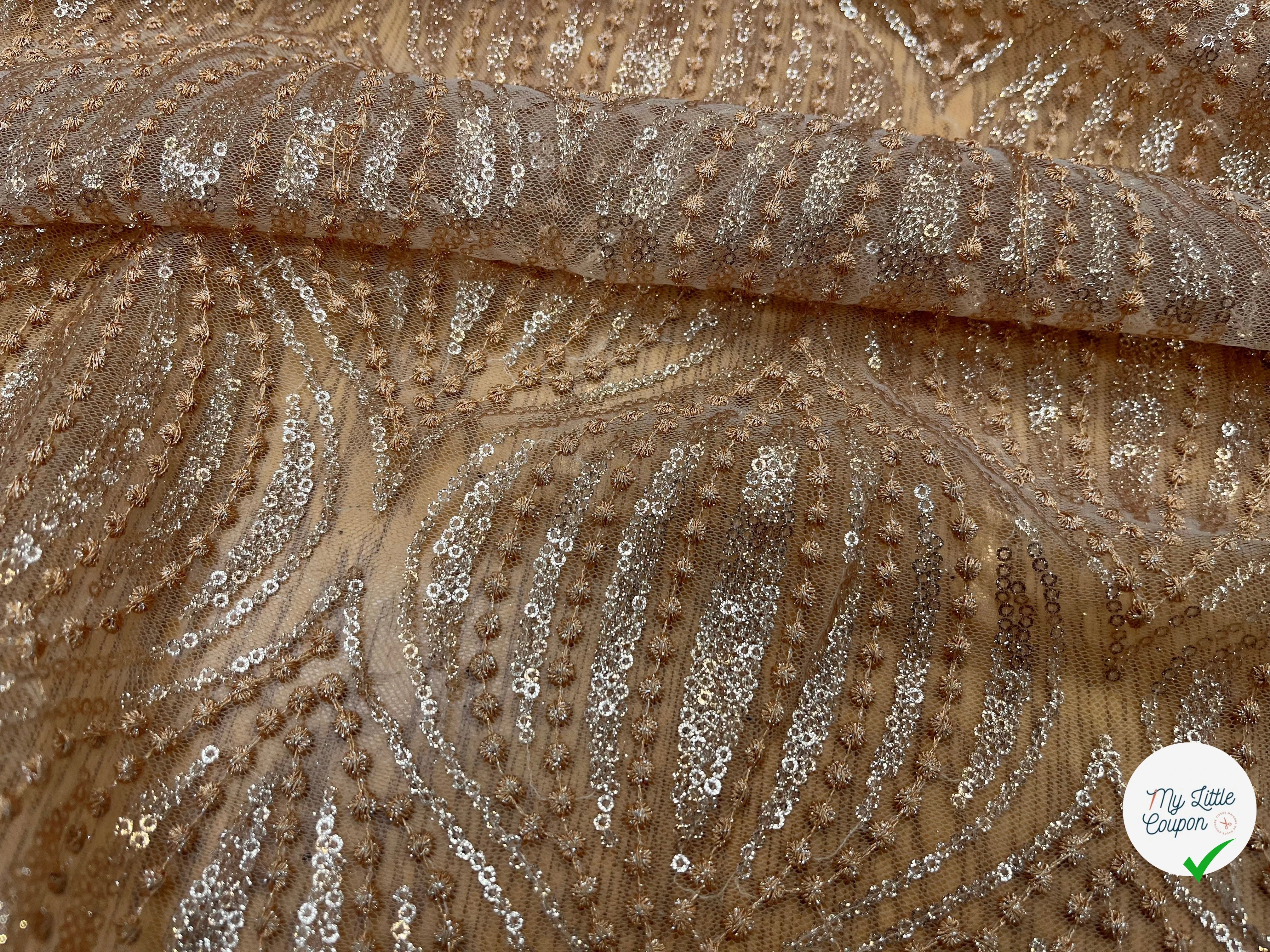 RÉSILLE SEQUIN BRODÉ BEIGE - My Little Coupon