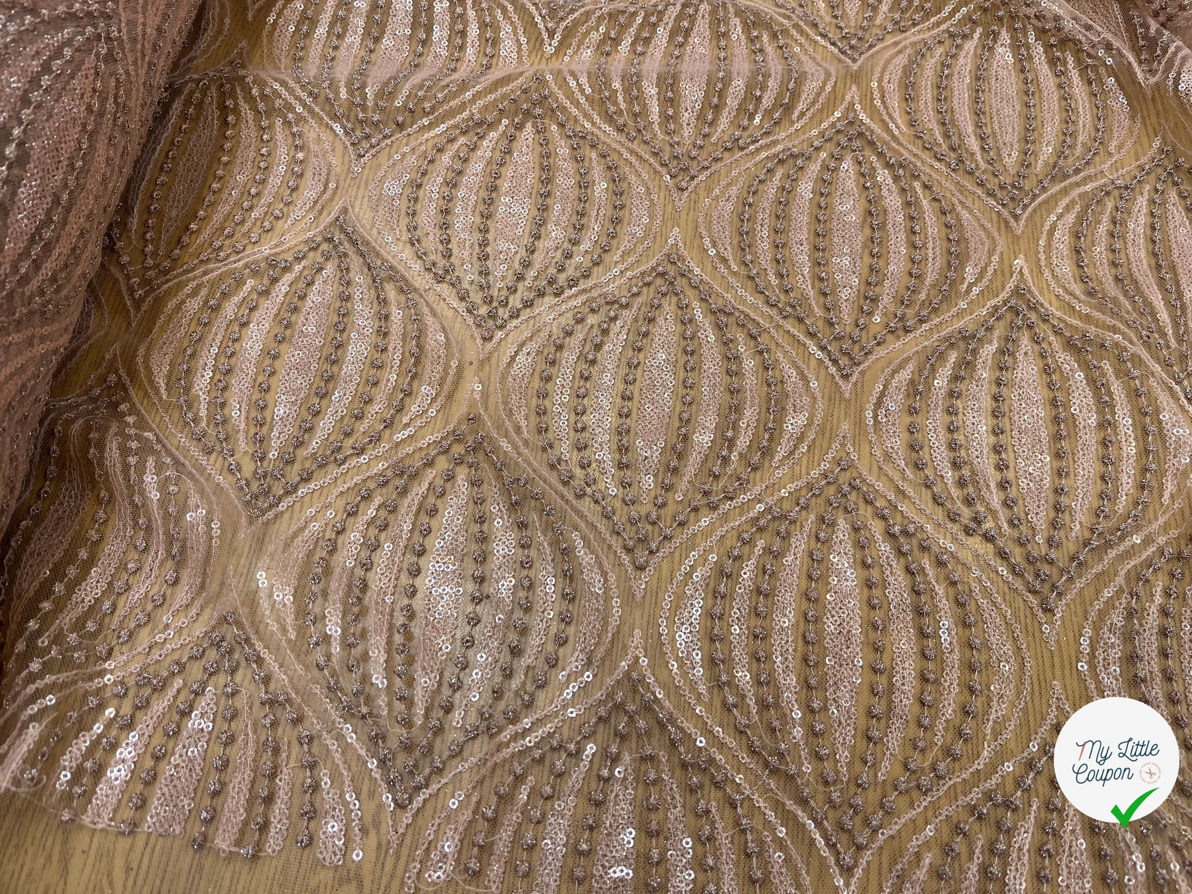 RESILLE SEQUIN BRODÉ ROSE GOLD - My Little Coupon