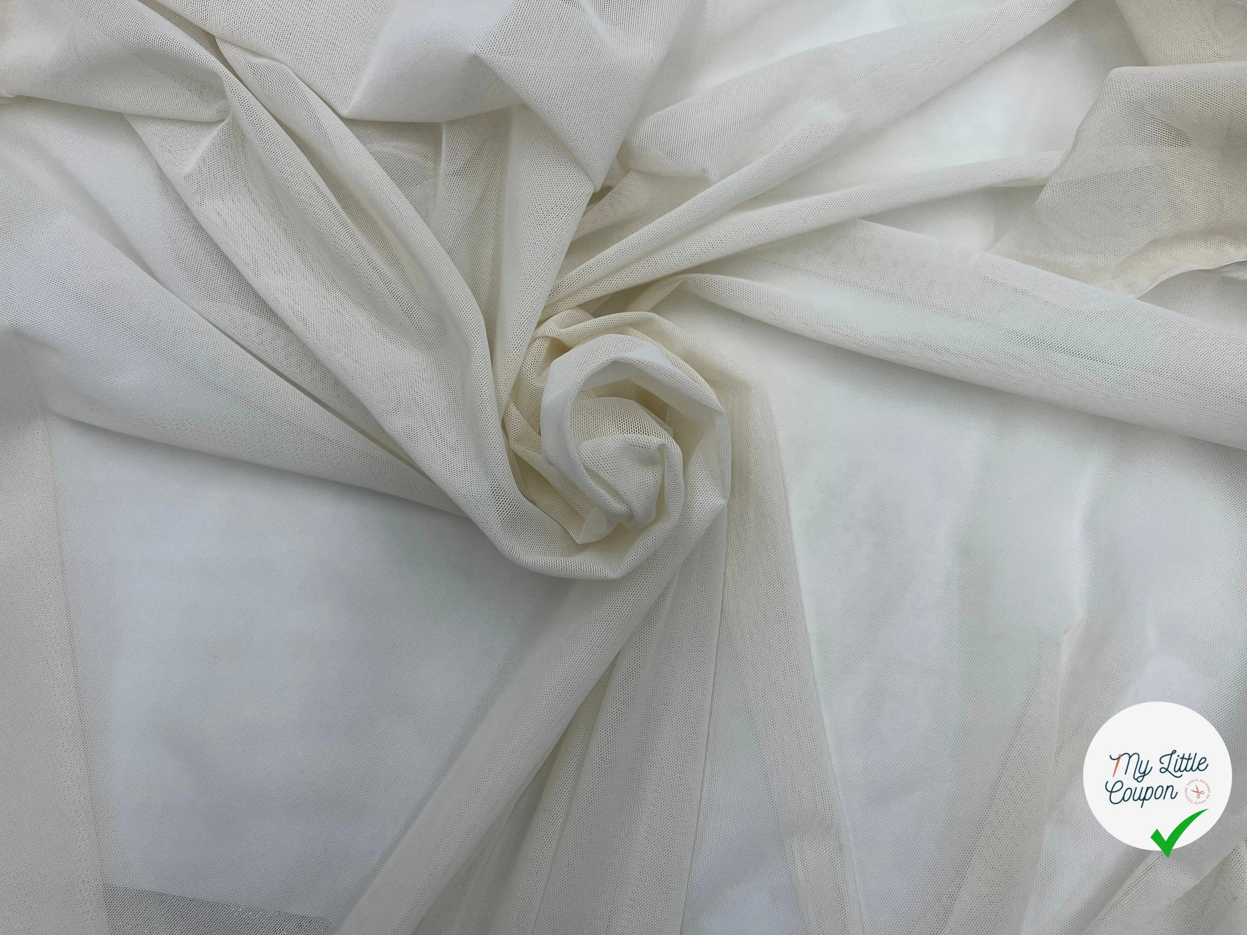 RÉSILLE SOUPLE STRETCH BLANC CASSÉ - coupon de tissu de 3 mètres - My Little Coupon - tissu - coudre