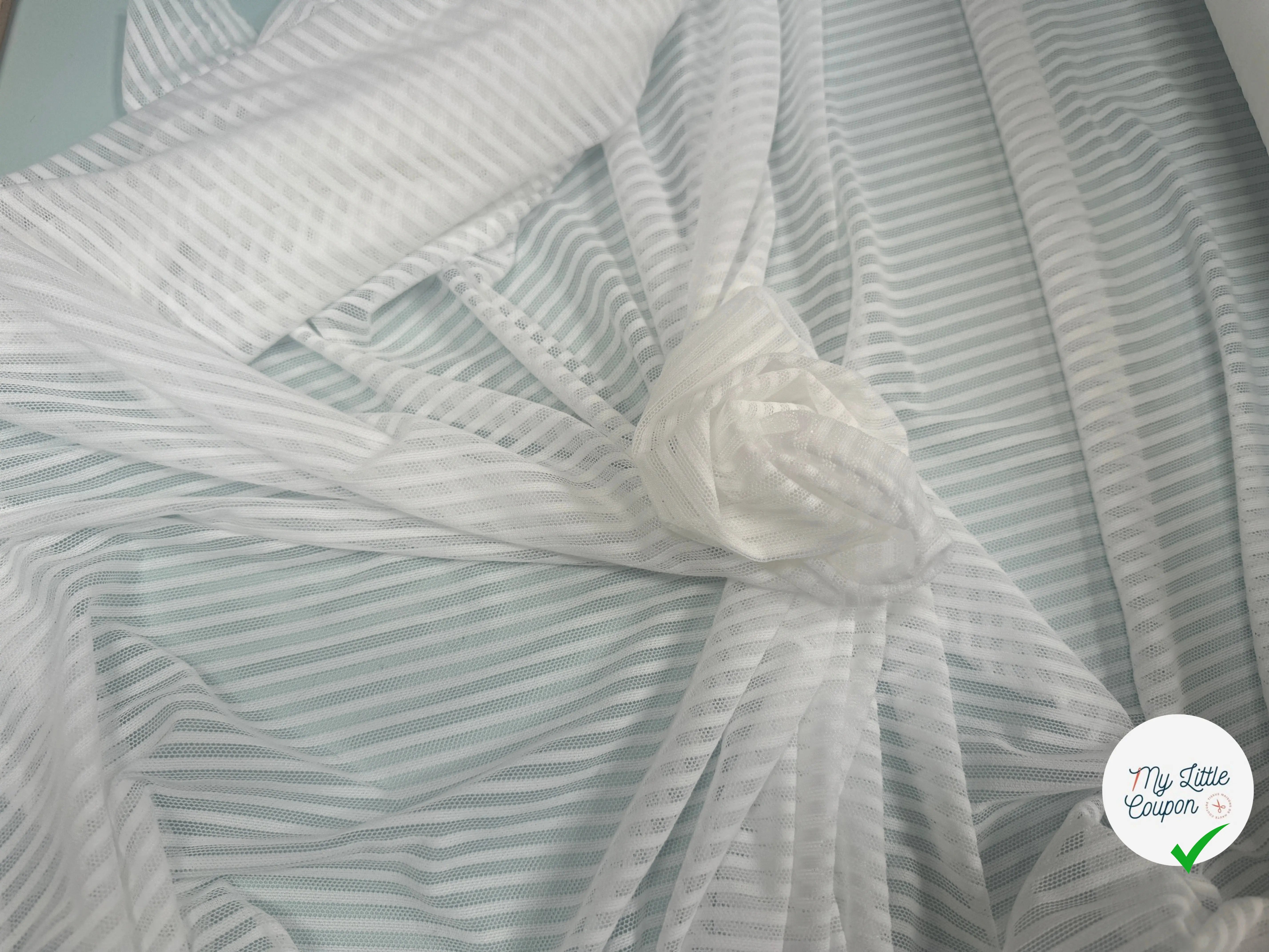 RESILLE STRETCH FACONNÉE RAYURES BLANCHES - My Little Coupon