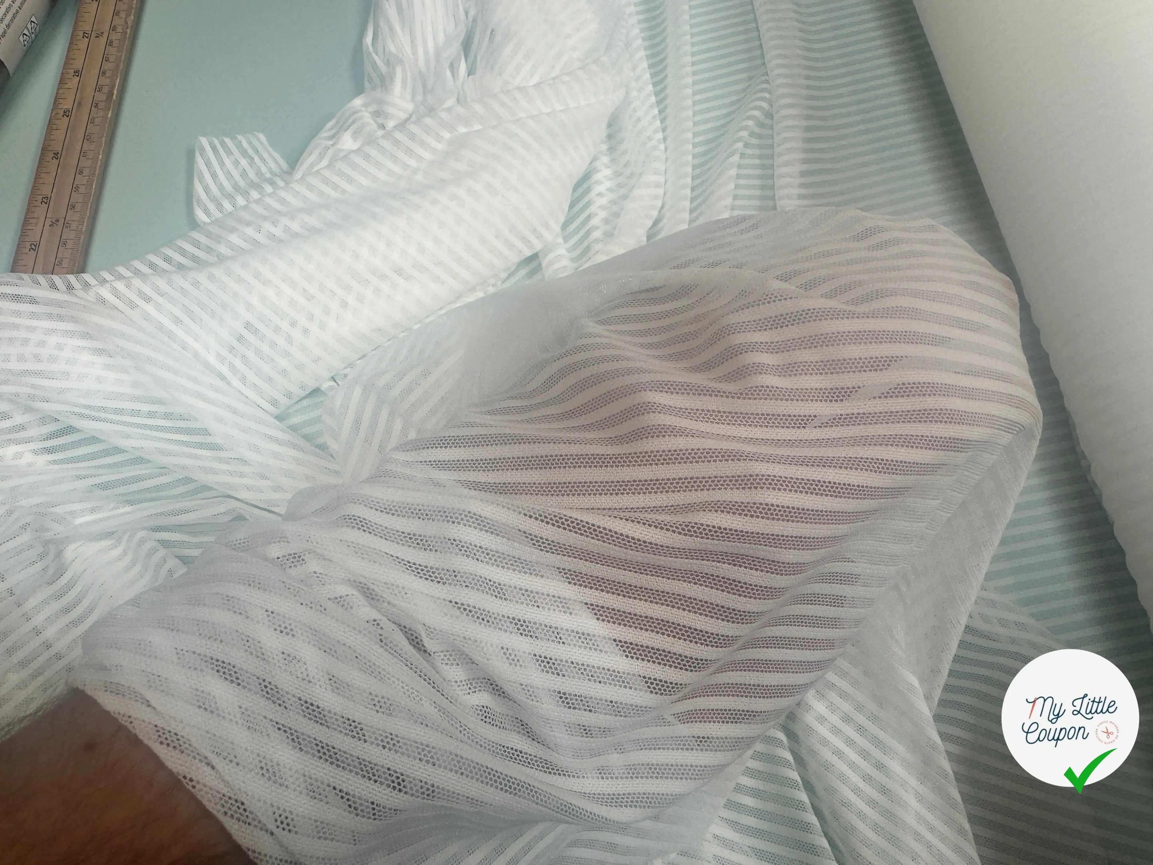 RESILLE STRETCH FACONNÉE RAYURES BLANCHES - My Little Coupon
