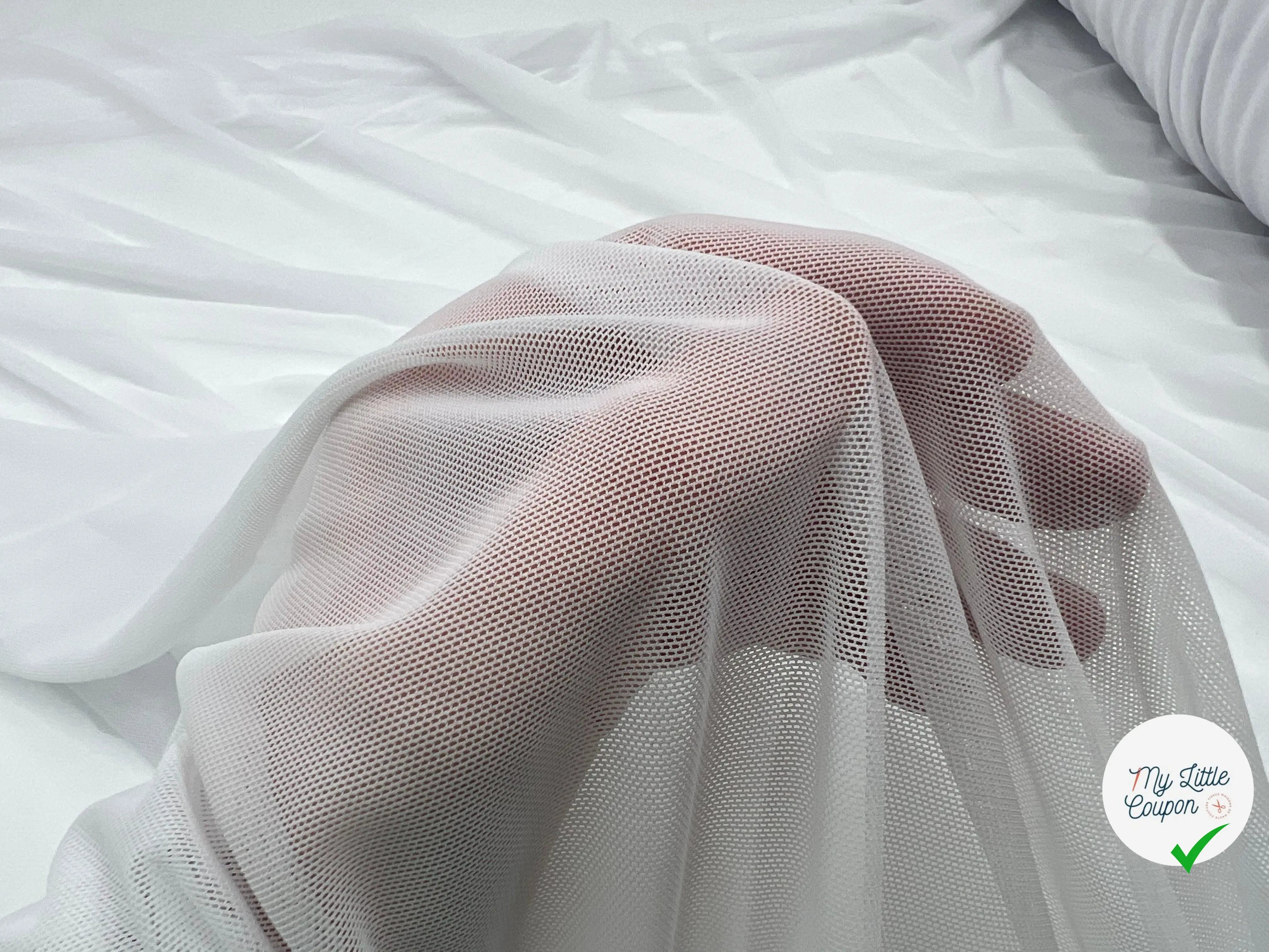 RÉSILLE STRETCH FEEL FREE BLANC OPTIQUE - My Little Coupon - tissu - coudre