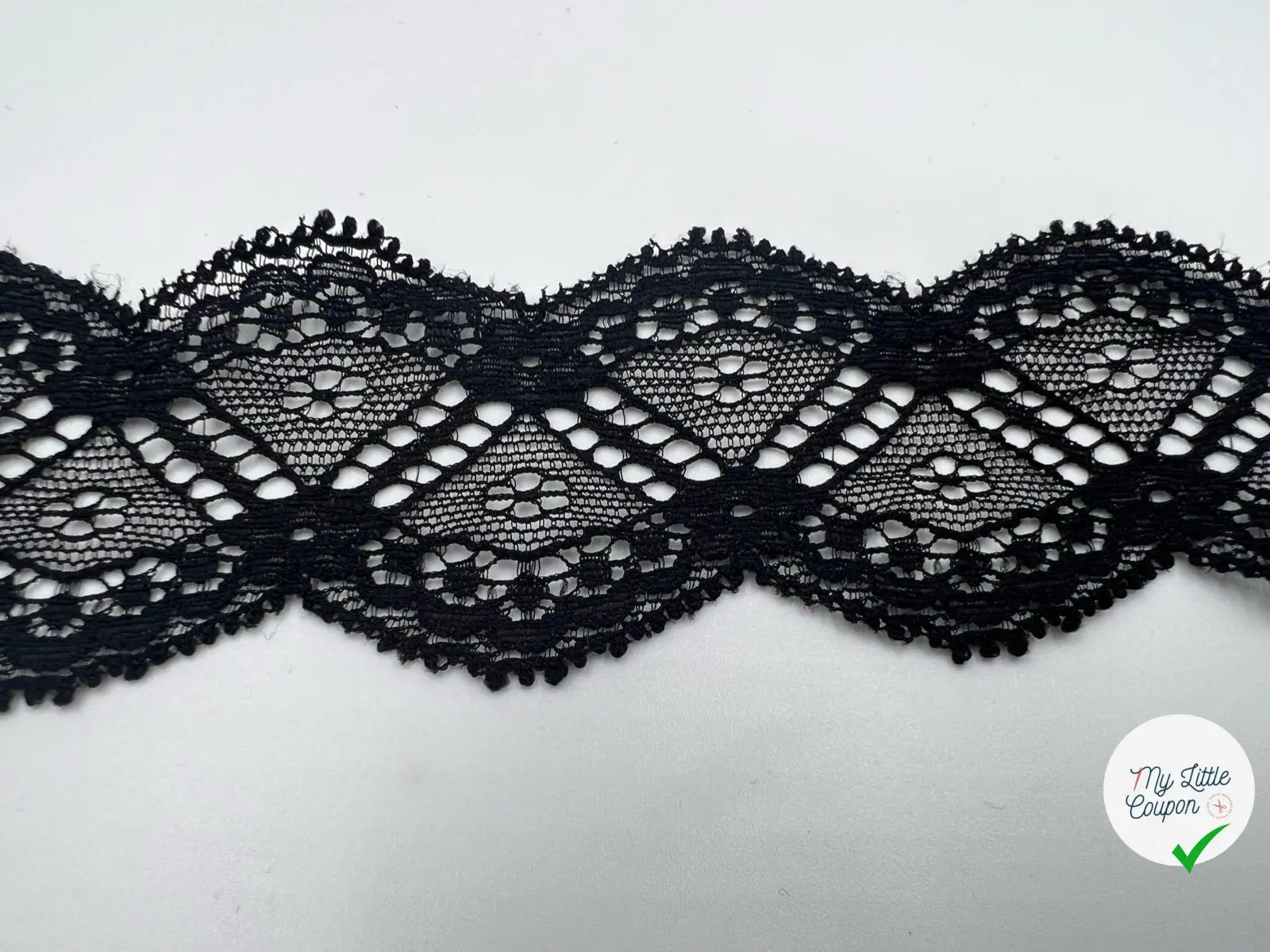RUBAN DENTELLE ÉLASTIQUE NOIR - My Little Coupon - tissu - coudre