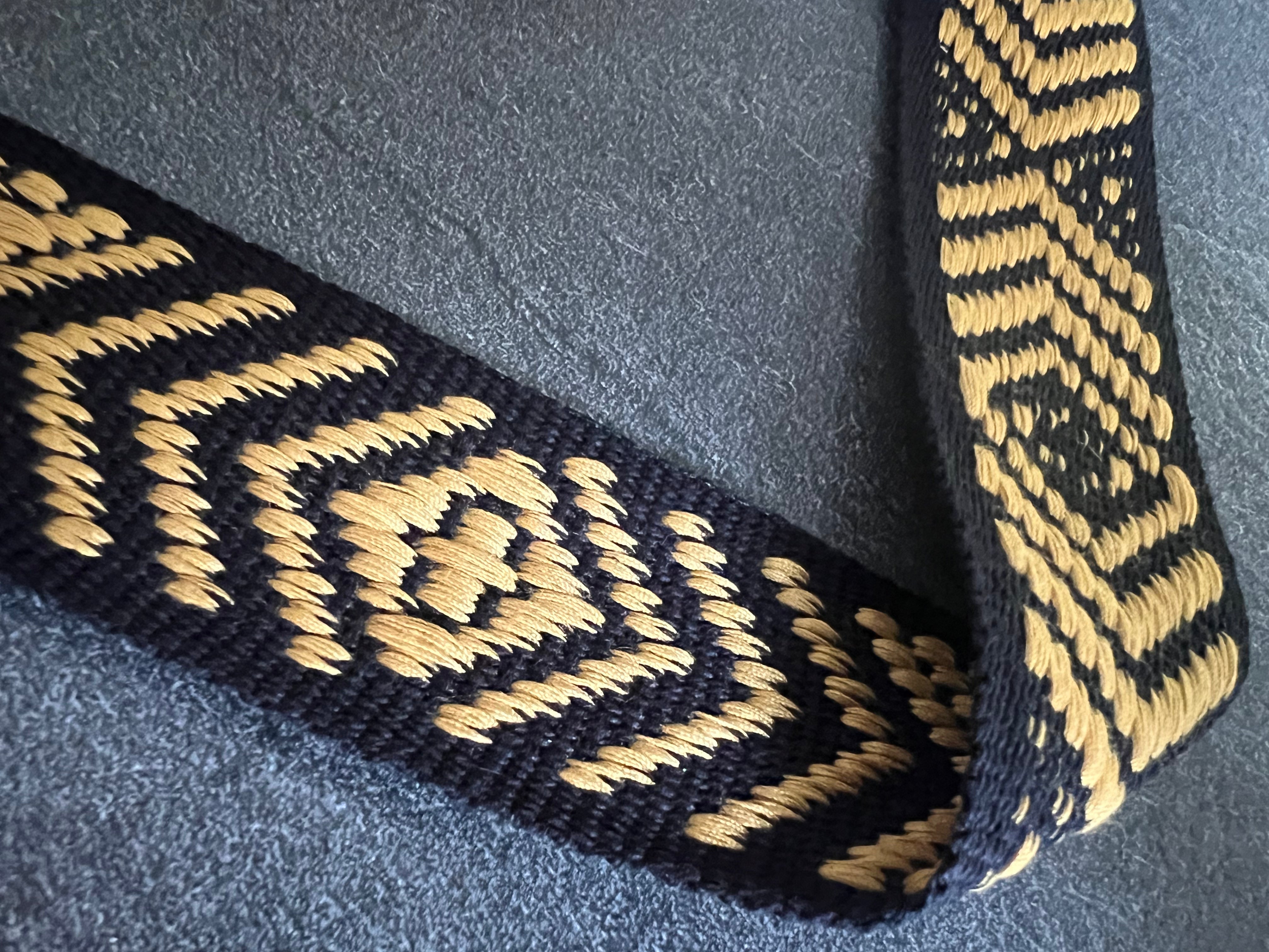 SANGLE JACQUARD NOIR ET OR 40MM - My Little Coupon