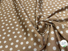 SATIN CAFÉ AU LAIT POIS BLANC - My Little Coupon