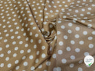 SATIN CAFÉ AU LAIT POIS BLANC - My Little Coupon