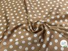 SATIN CAFÉ AU LAIT POIS BLANC - My Little Coupon