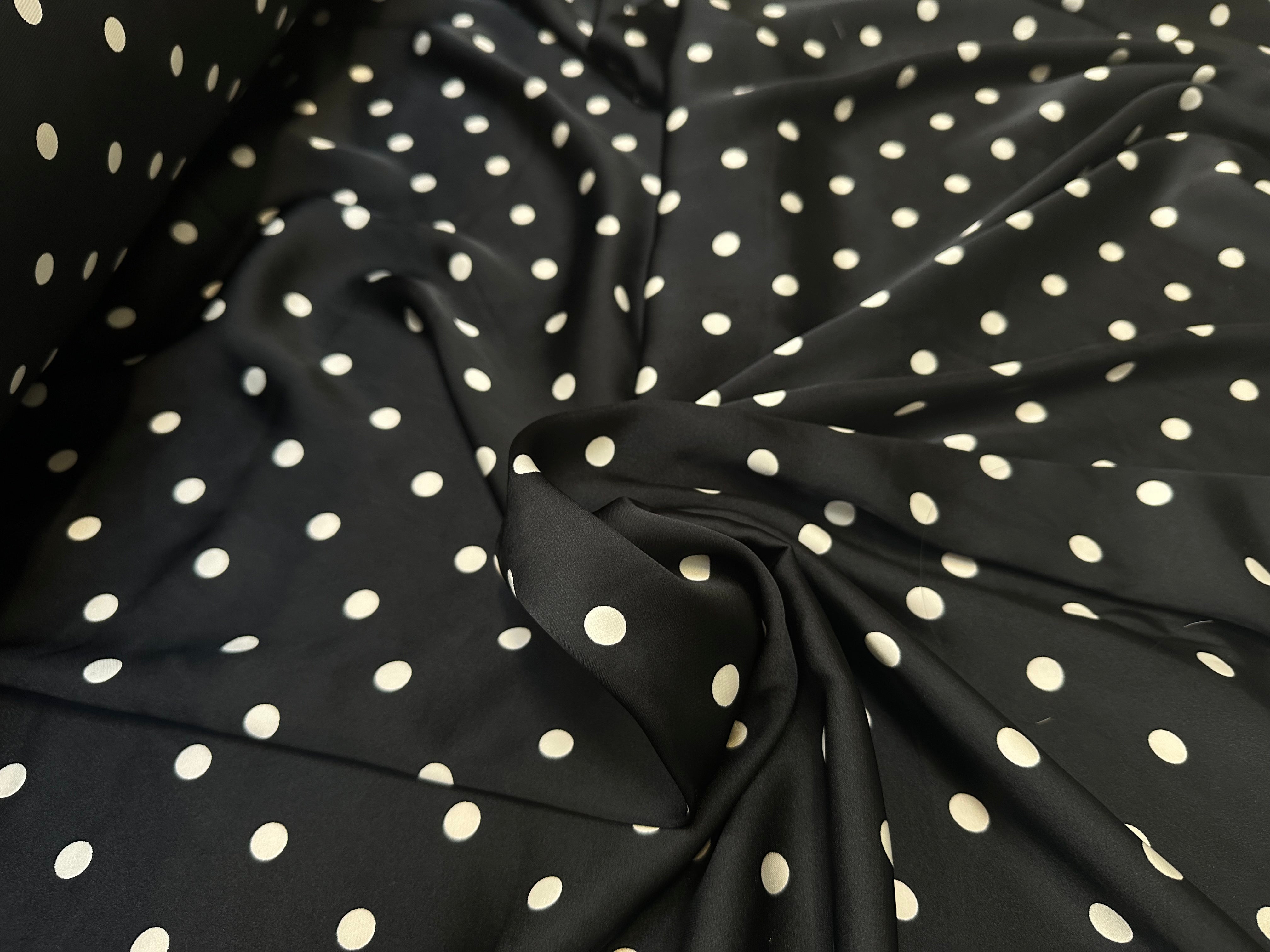 SATIN CHIC POIS BLANC FOND NOIR - My Little Coupon