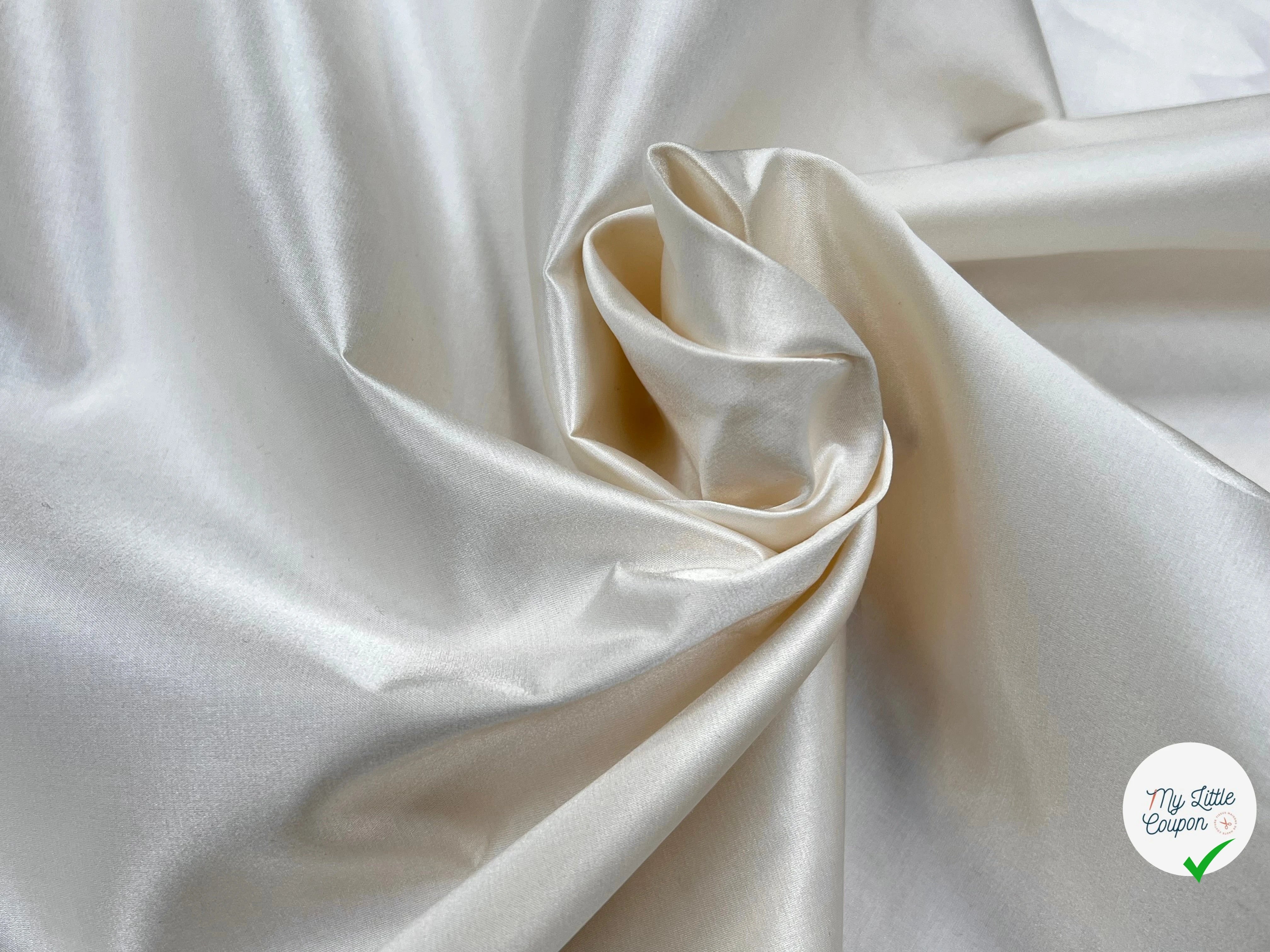 SATIN COTON CONTRECOLLÉ UNE FACE SATINÉE ÉCRU 100% COTON - My Little Coupon