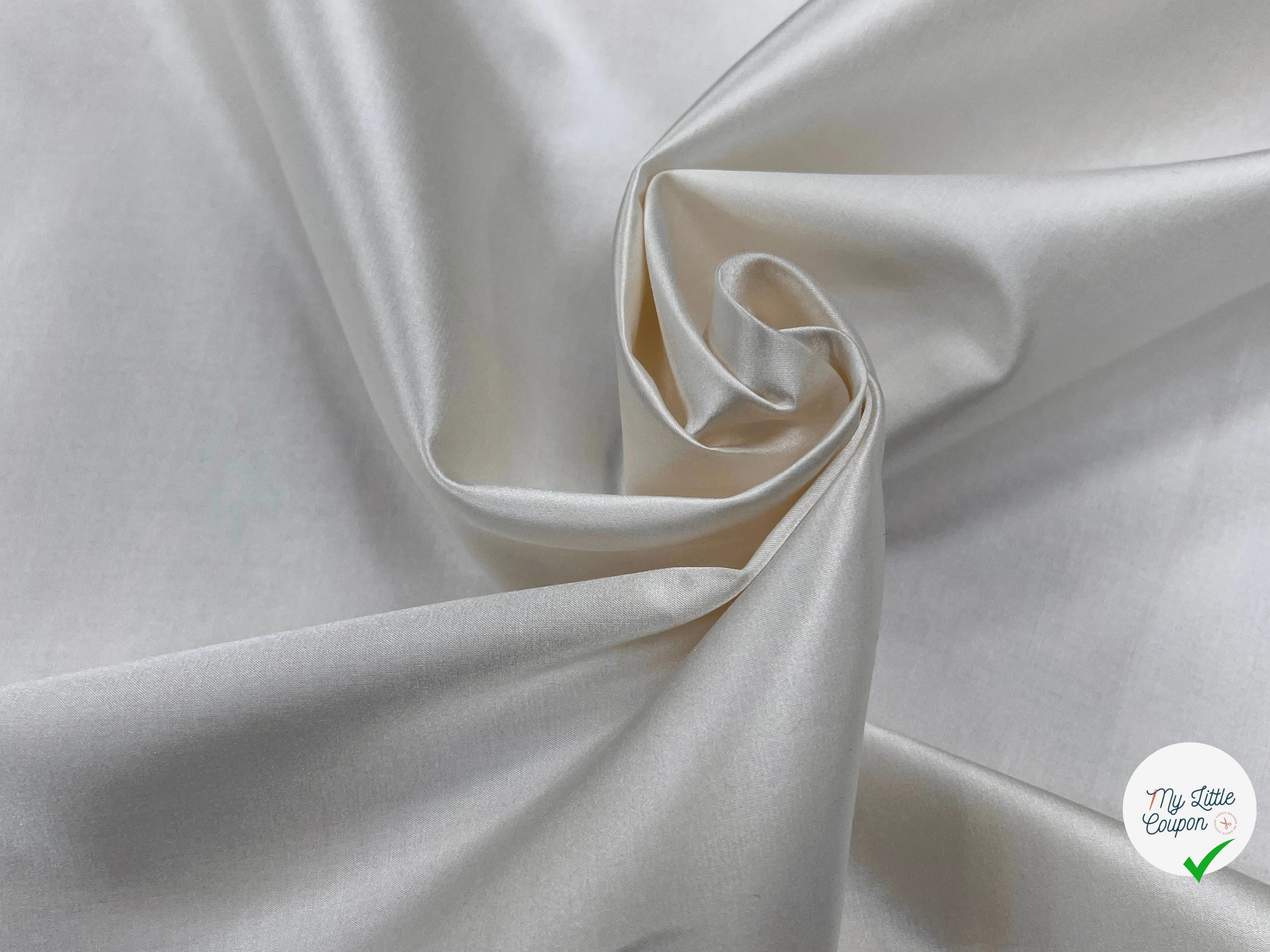 SATIN COTON CONTRECOLLÉ UNE FACE SATINÉE ÉCRU 100% COTON - My Little Coupon