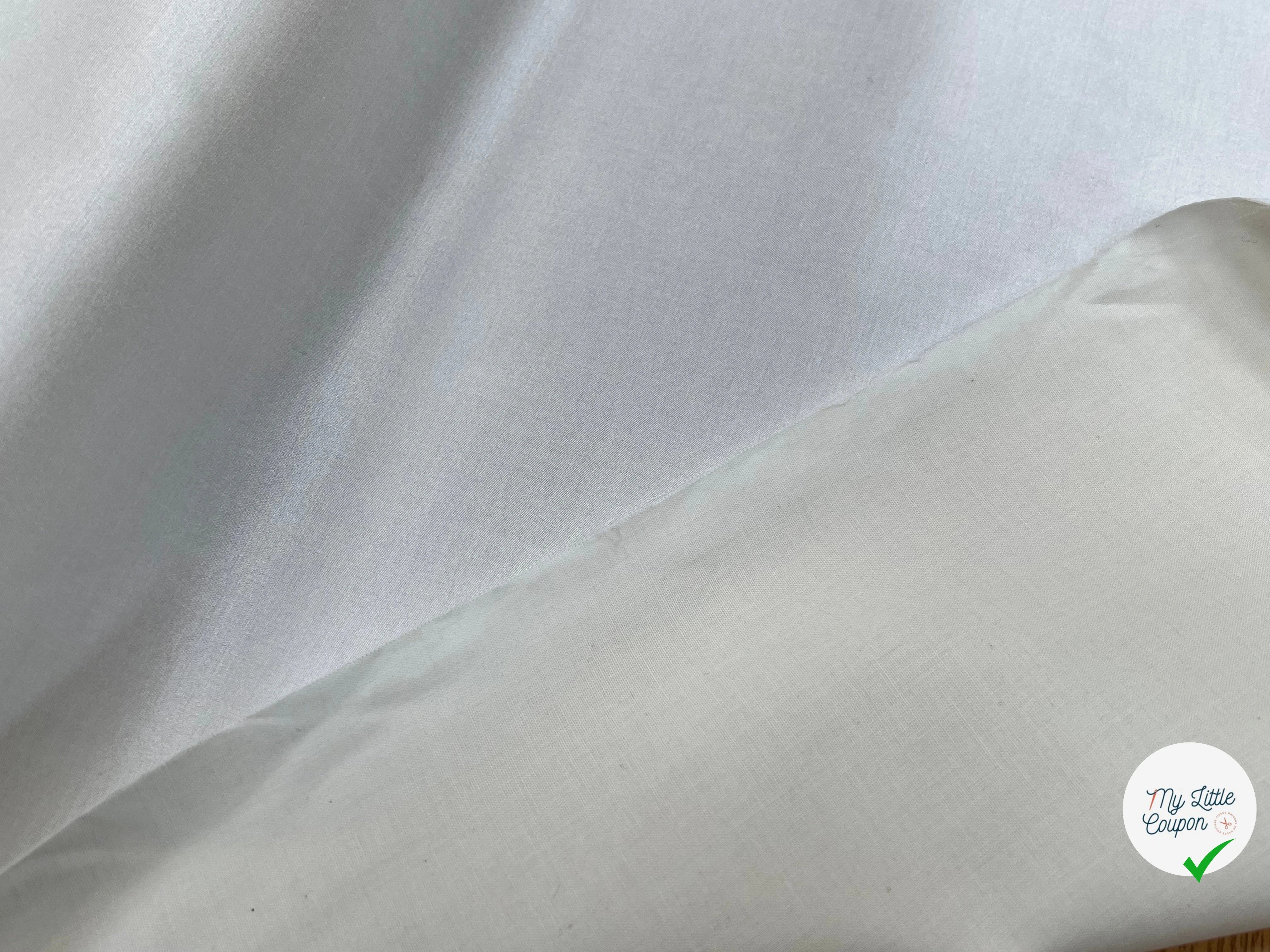 SATIN COTON CONTRECOLLÉ UNE FACE SATINÉE ÉCRU 100% COTON - My Little Coupon
