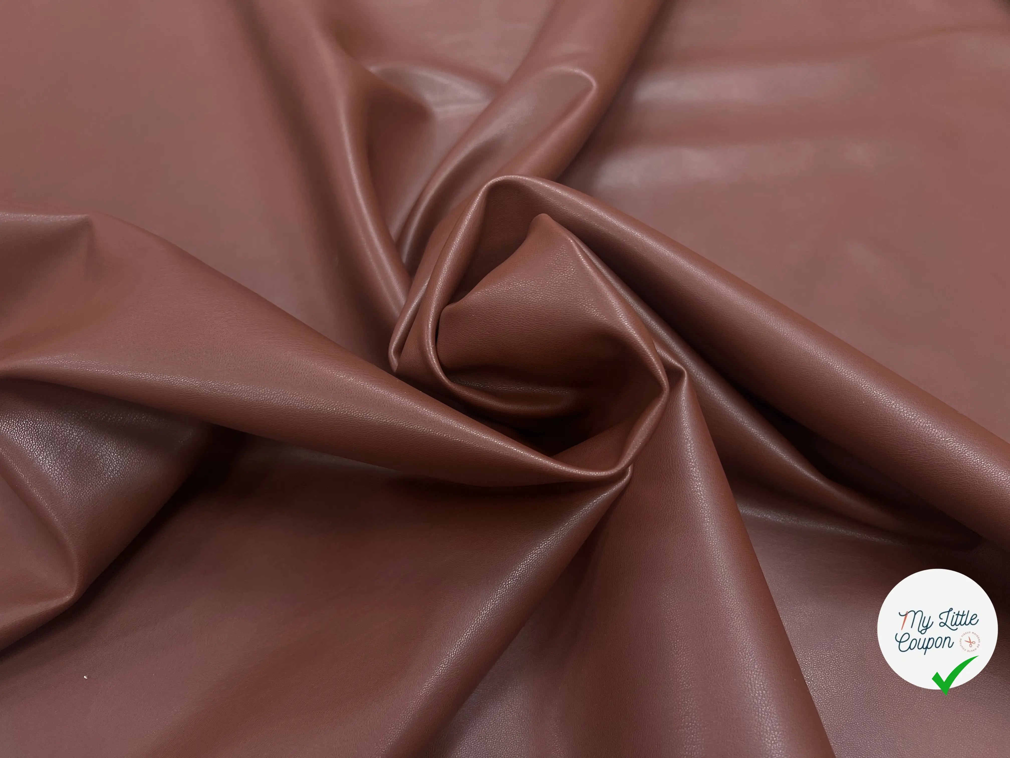 SATIN CUIR CHOCOLAT ENVERS CAMEL - My Little Coupon