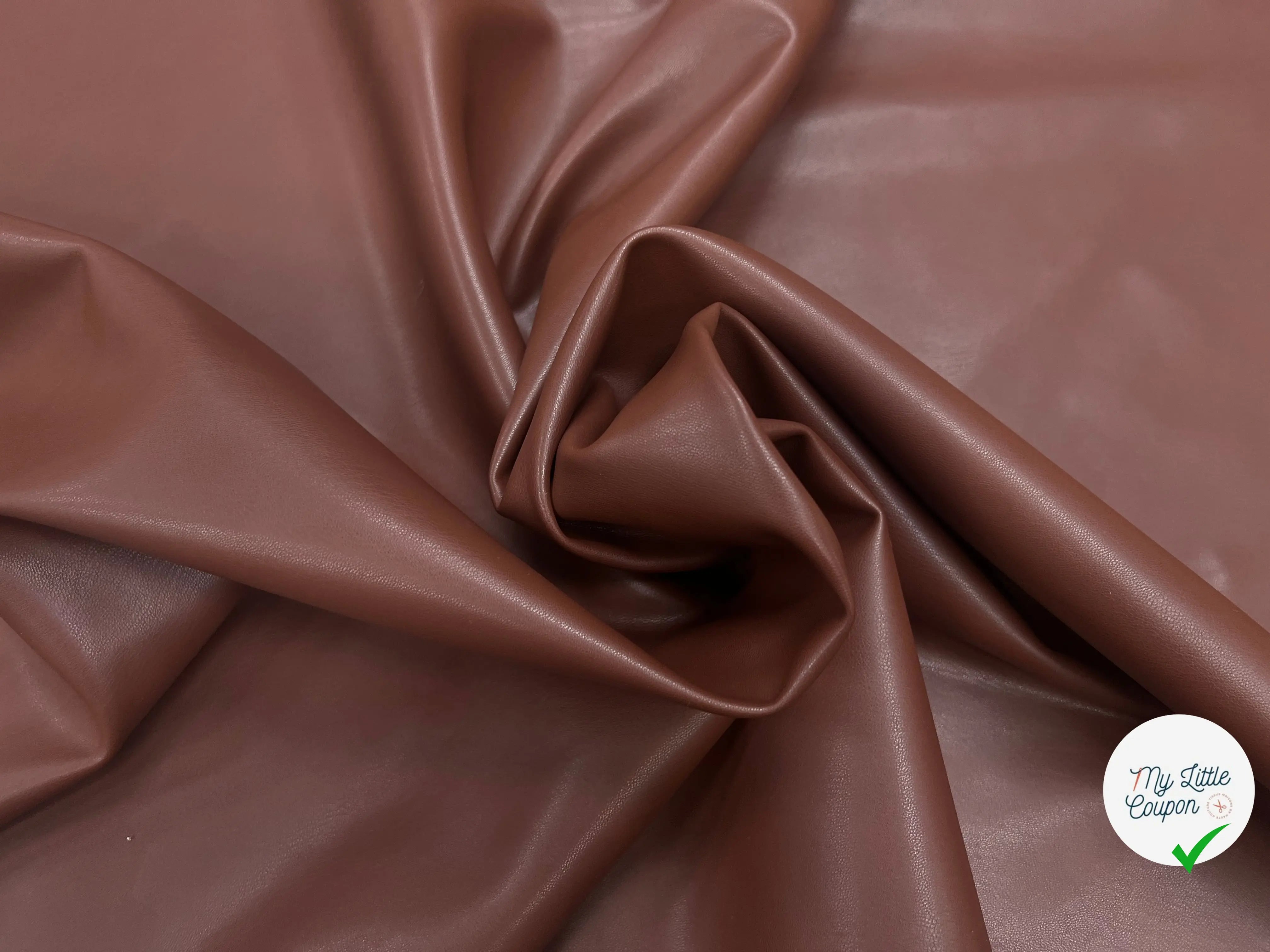 SATIN CUIR CHOCOLAT ENVERS CAMEL - My Little Coupon
