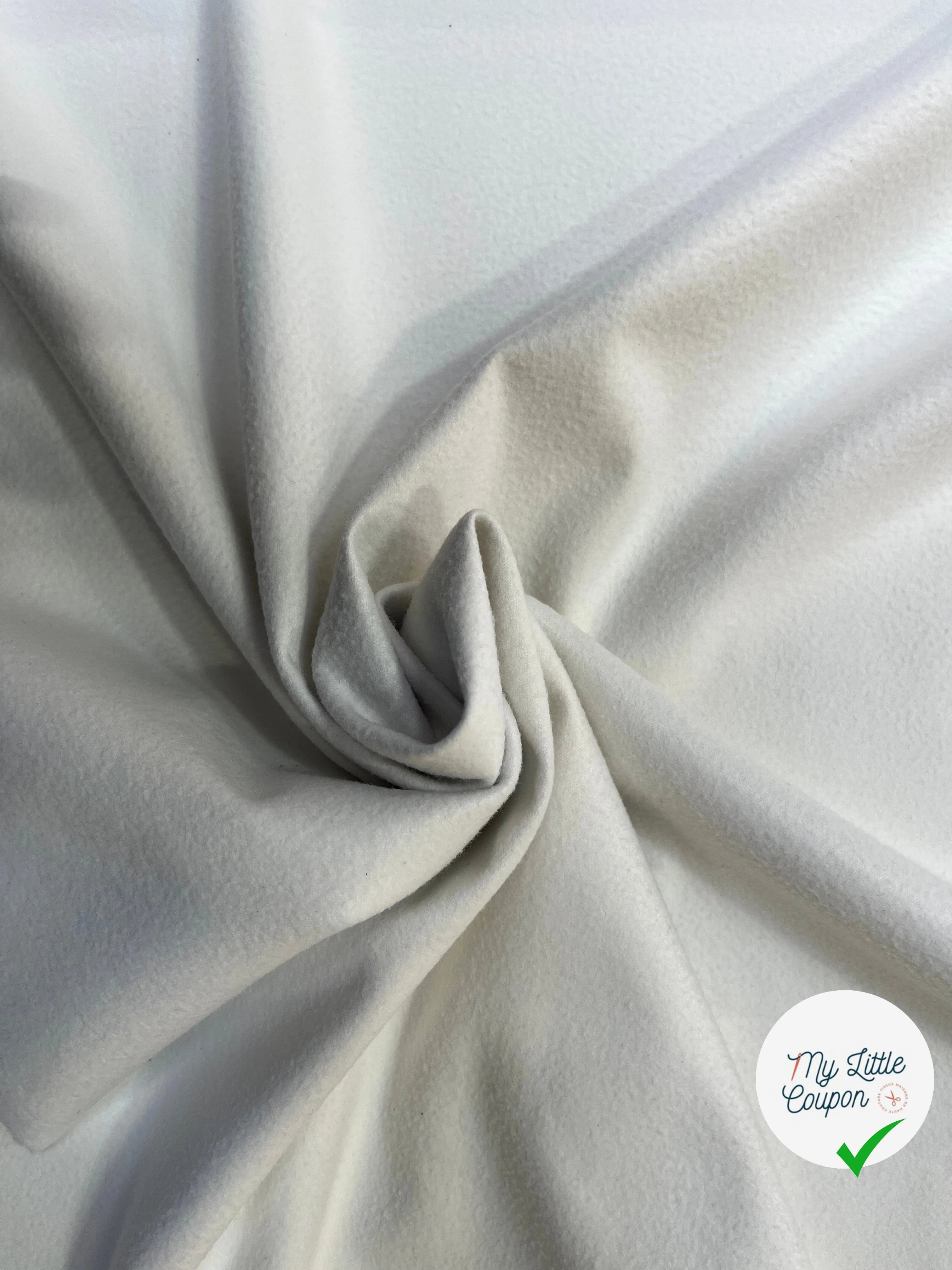 SATIN CUIR ENVERS MICROPOLAIRE BLANC - My Little Coupon