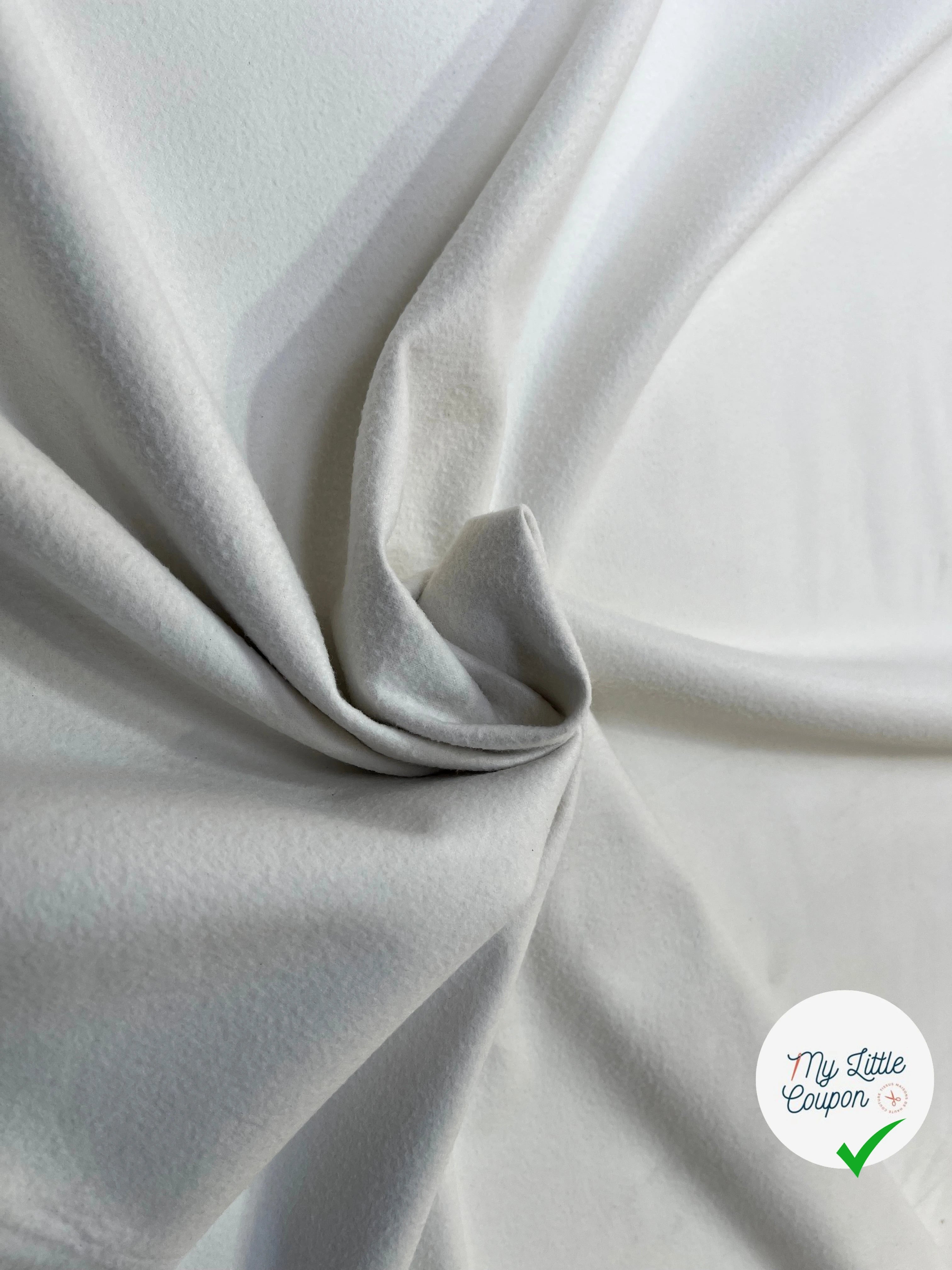 SATIN CUIR ENVERS MICROPOLAIRE BLANC - My Little Coupon