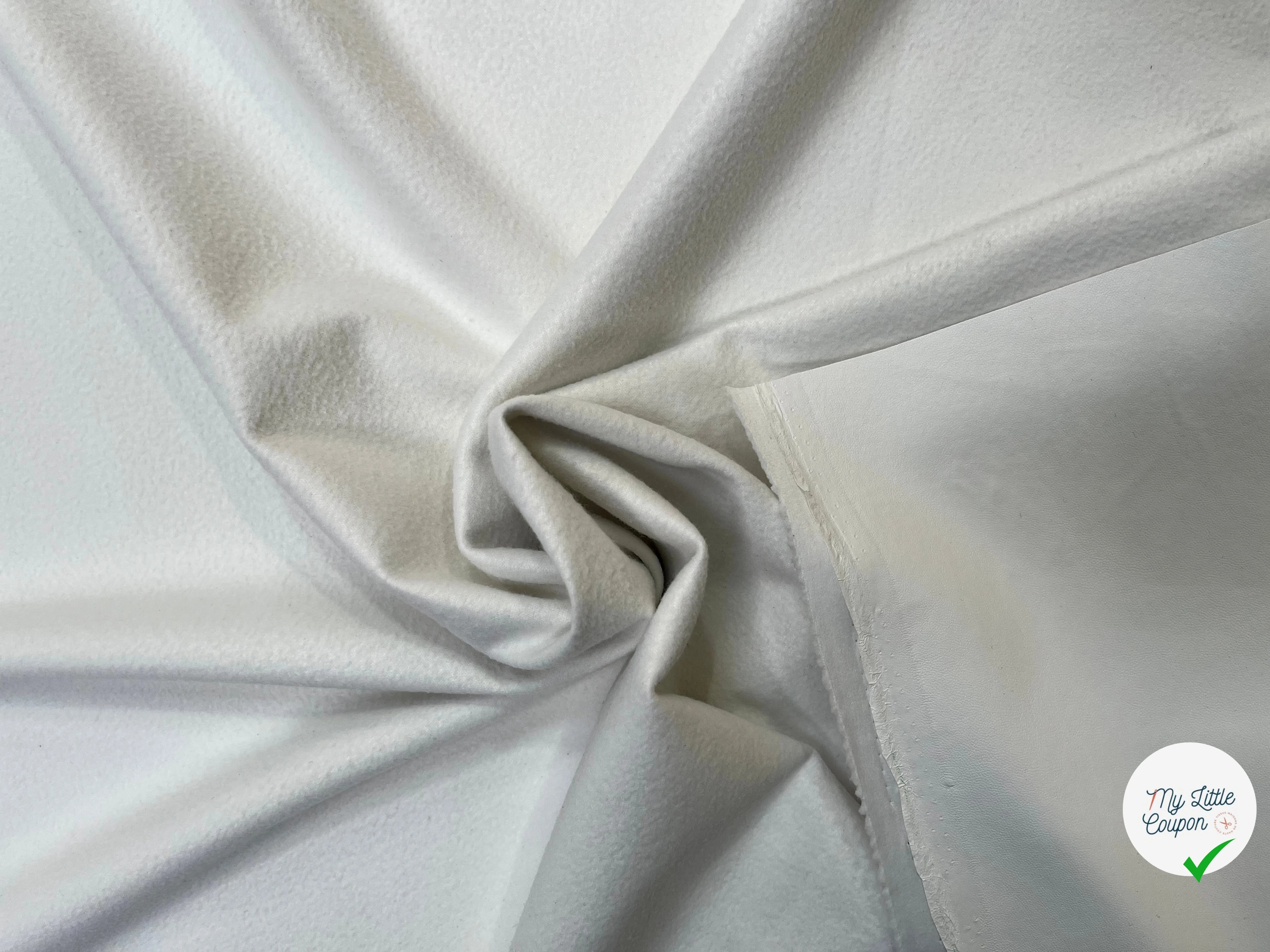 SATIN CUIR ENVERS MICROPOLAIRE BLANC - My Little Coupon