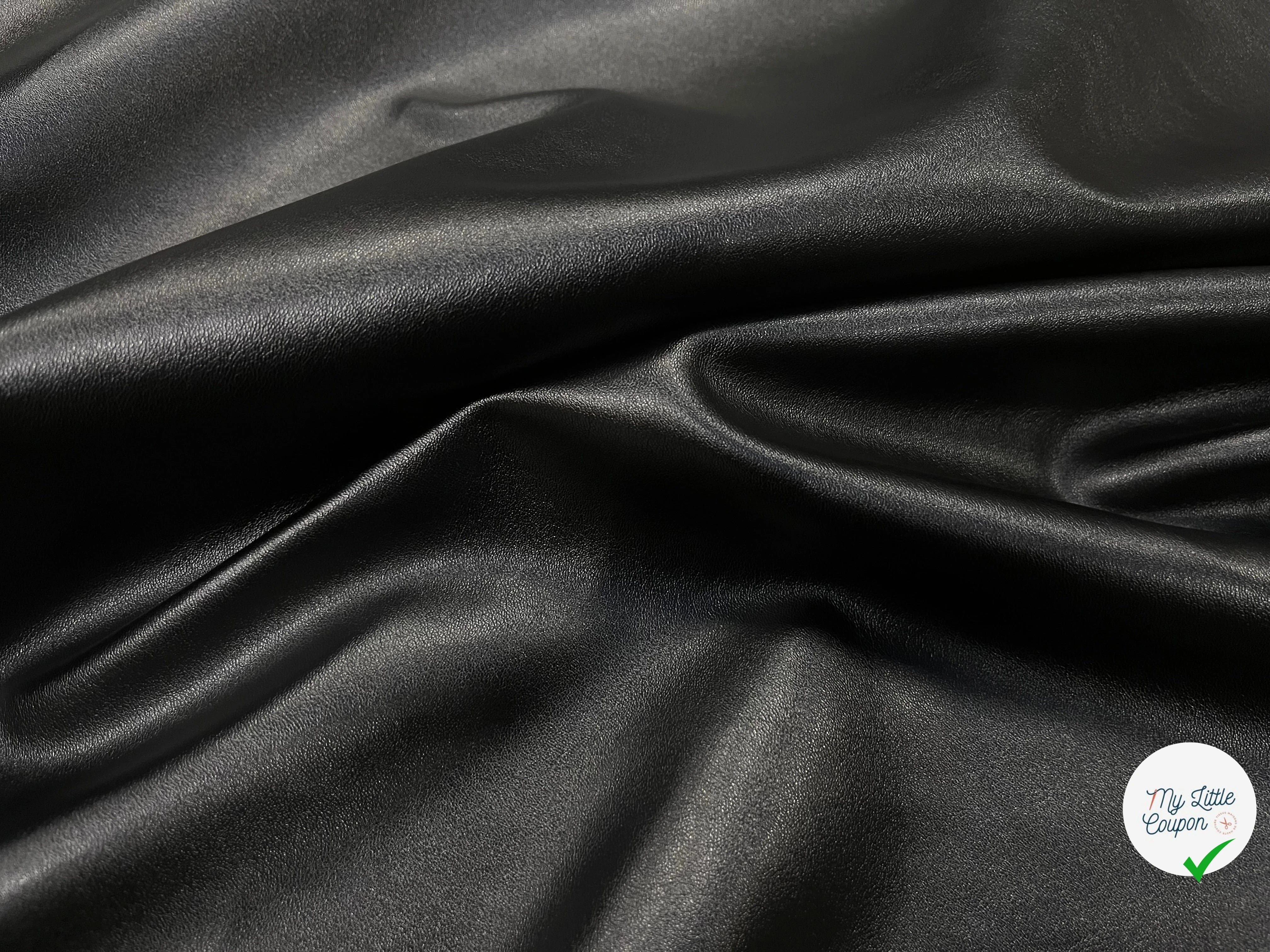 SATIN CUIR NOIR 145CM - My Little Coupon