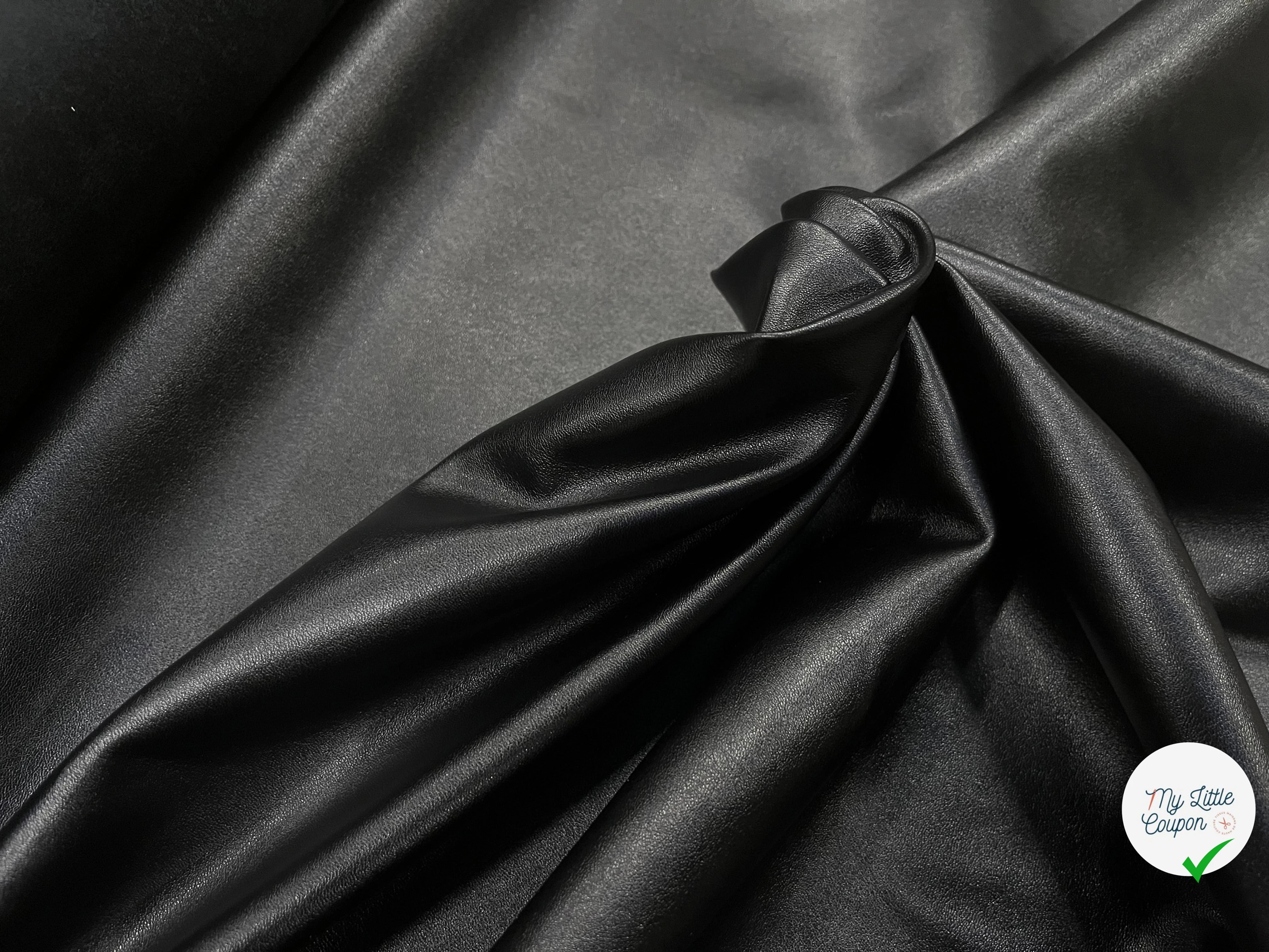 SATIN CUIR NOIR 145CM - My Little Coupon