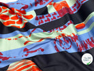 SATIN DE COTON ABSTRCT FUSION MARINE - My Little Coupon