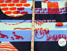 SATIN DE COTON ABSTRCT FUSION MARINE - My Little Coupon