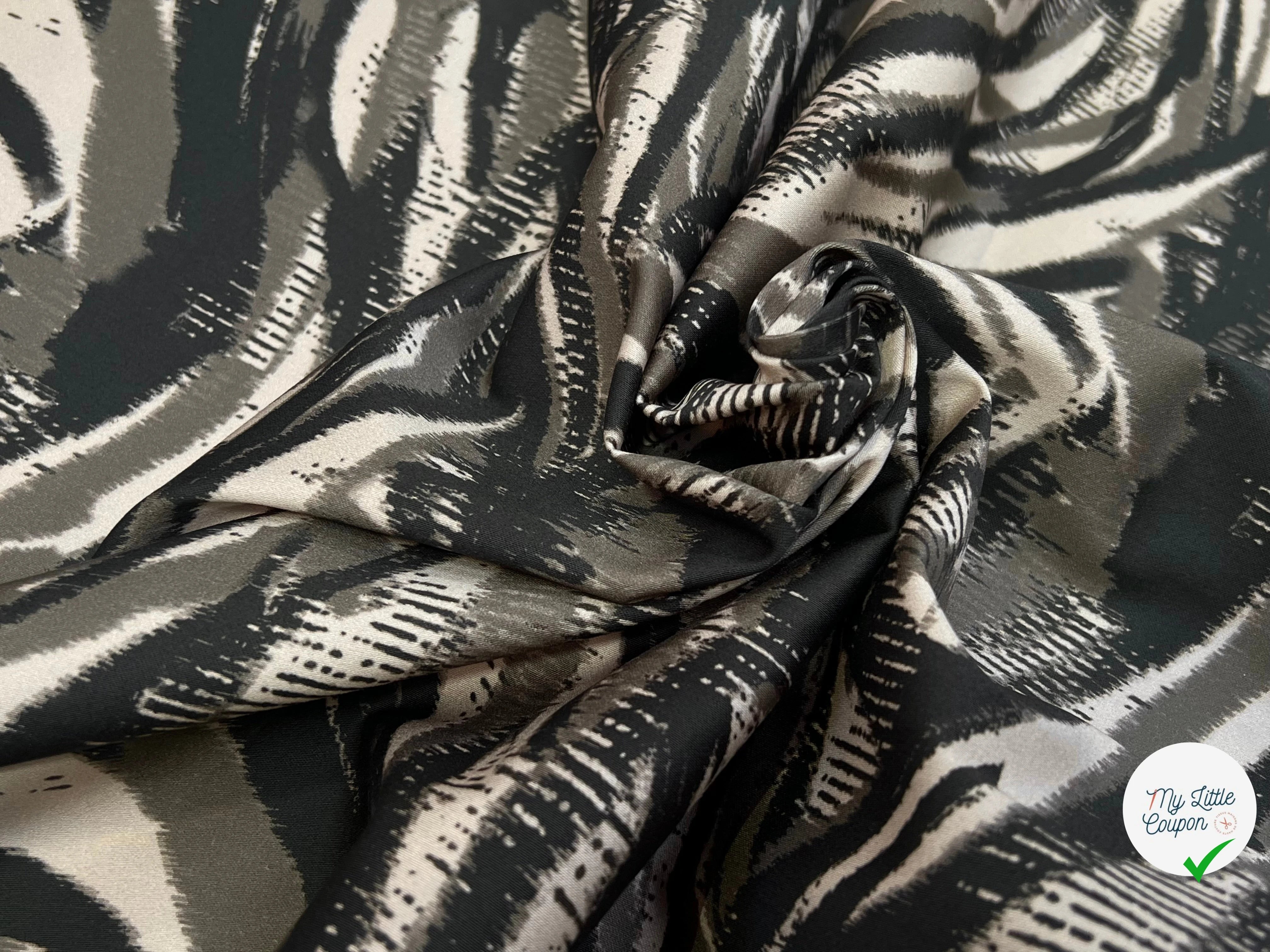 SATIN DE COTON BELLE TENUE IMPRIMÉ SAVANE 96% COTON - My Little Coupon