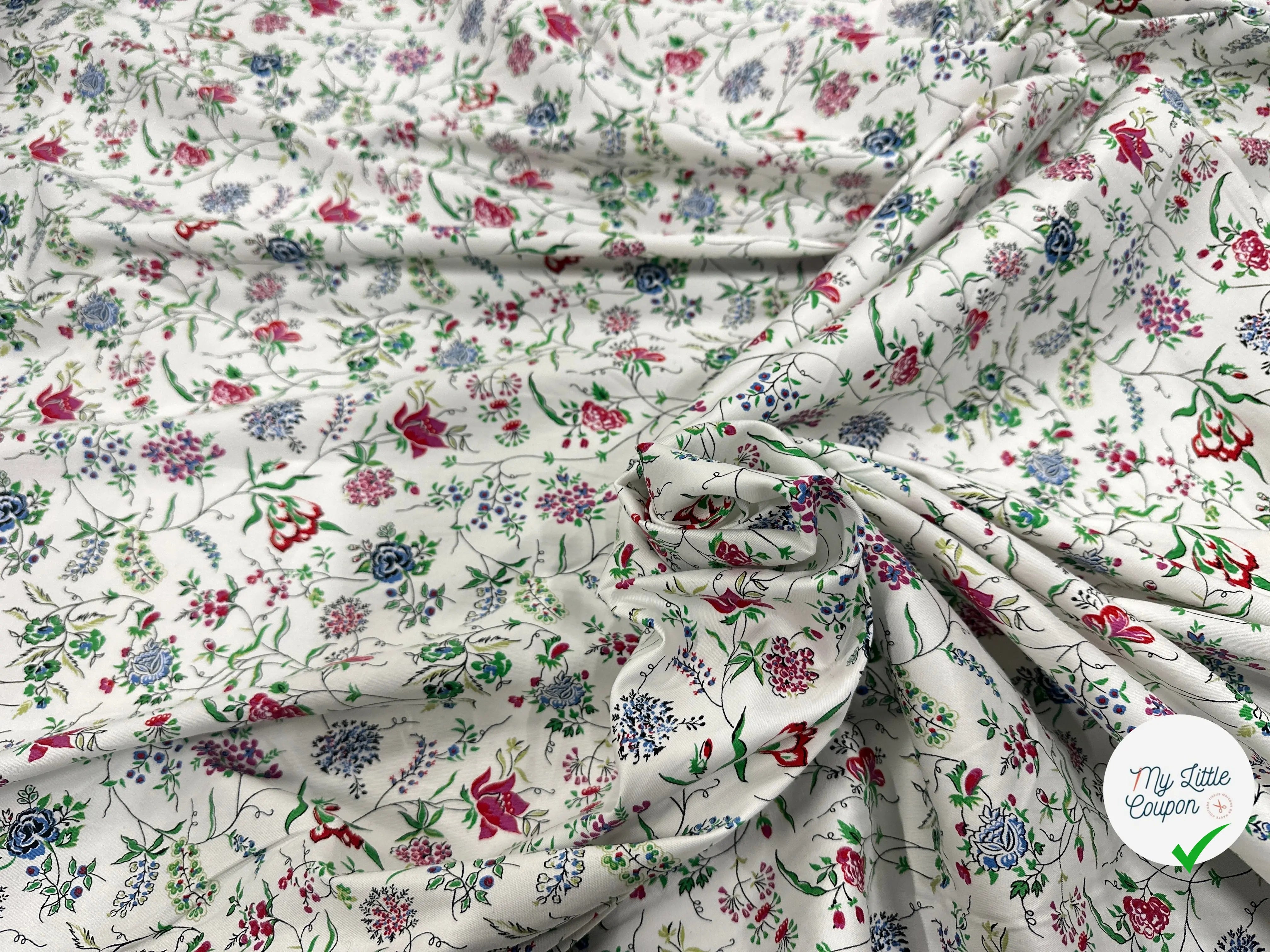 SATIN DE COTON FINEMENT SERGÉ PARADISIO DI FIORI - My Little Coupon