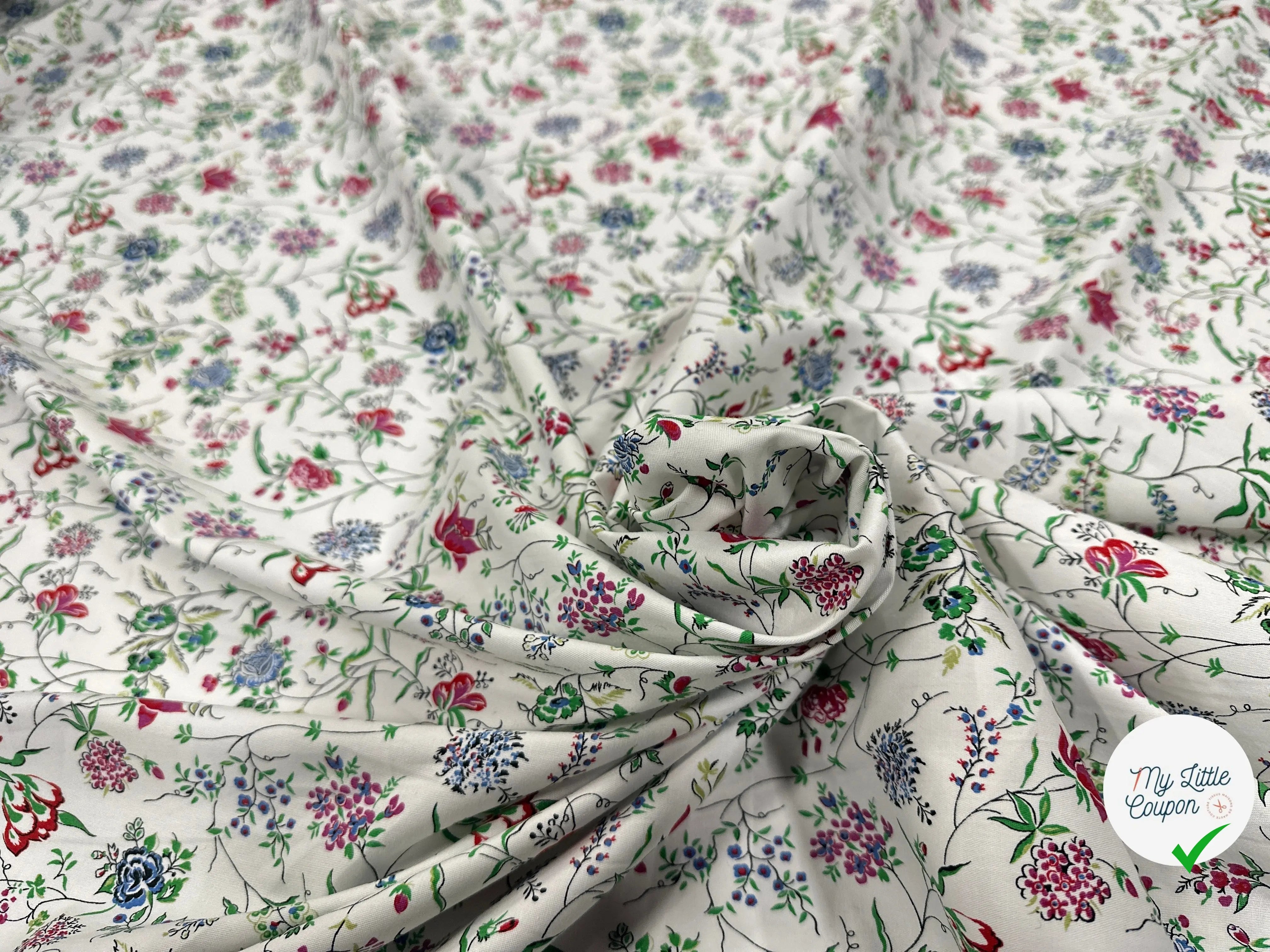 SATIN DE COTON FINEMENT SERGÉ PARADISIO DI FIORI - My Little Coupon