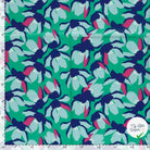 SATIN DE COTON FLEURS MENTHE FONCEE - My Little Coupon