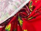 SATIN DE COTON IMPRIMÉ BOUQUET ROUGEOYANT MSO