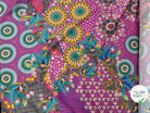 SATIN DE COTON LÉGER CONSTELLATION FLORALE FOND VIOLET - My Little Coupon