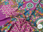 SATIN DE COTON LÉGER CONSTELLATION FLORALE FOND VIOLET - My Little Coupon