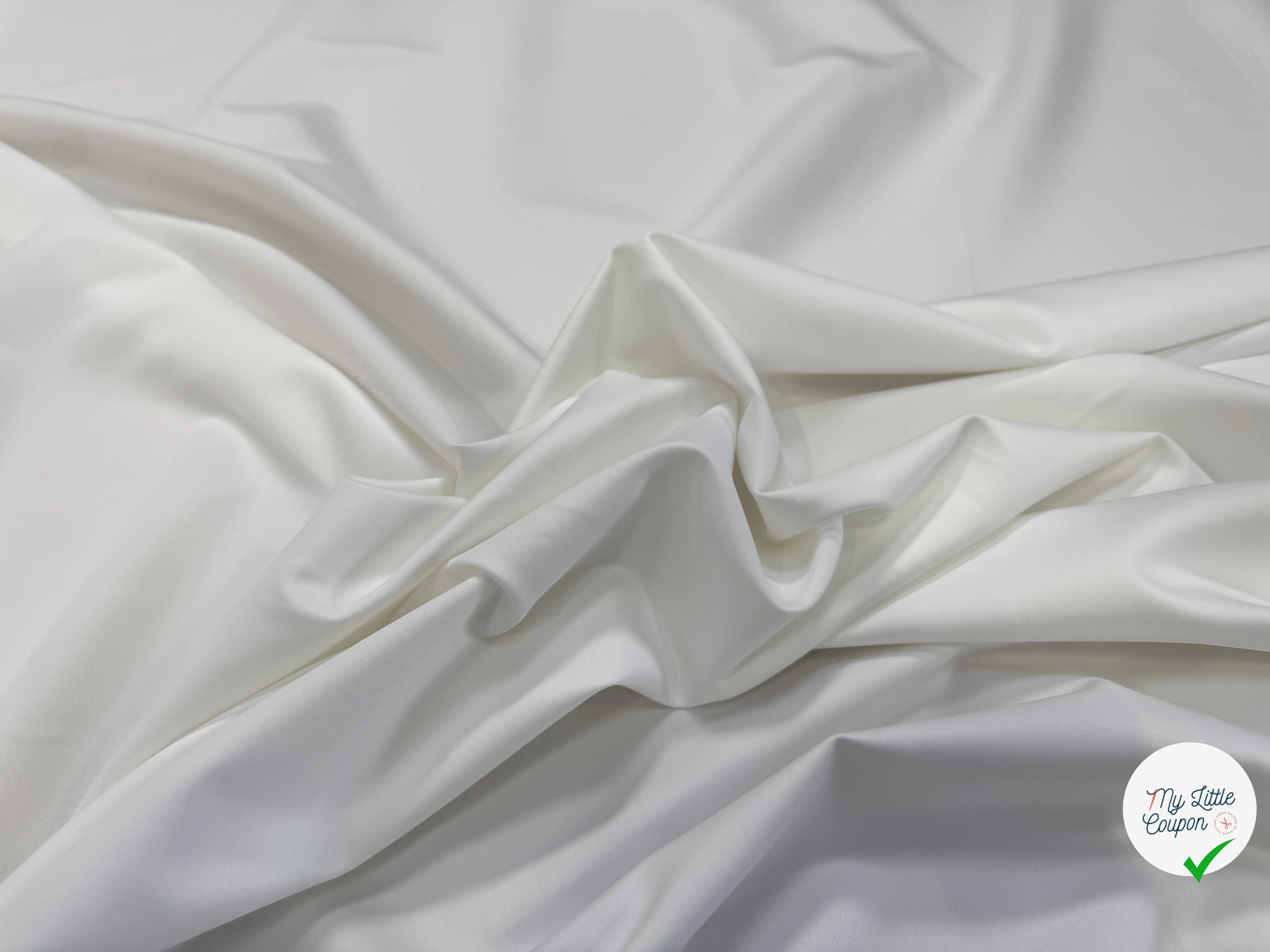 SATIN DE COTON LOURD BLANC OPTIQUE - My Little Coupon