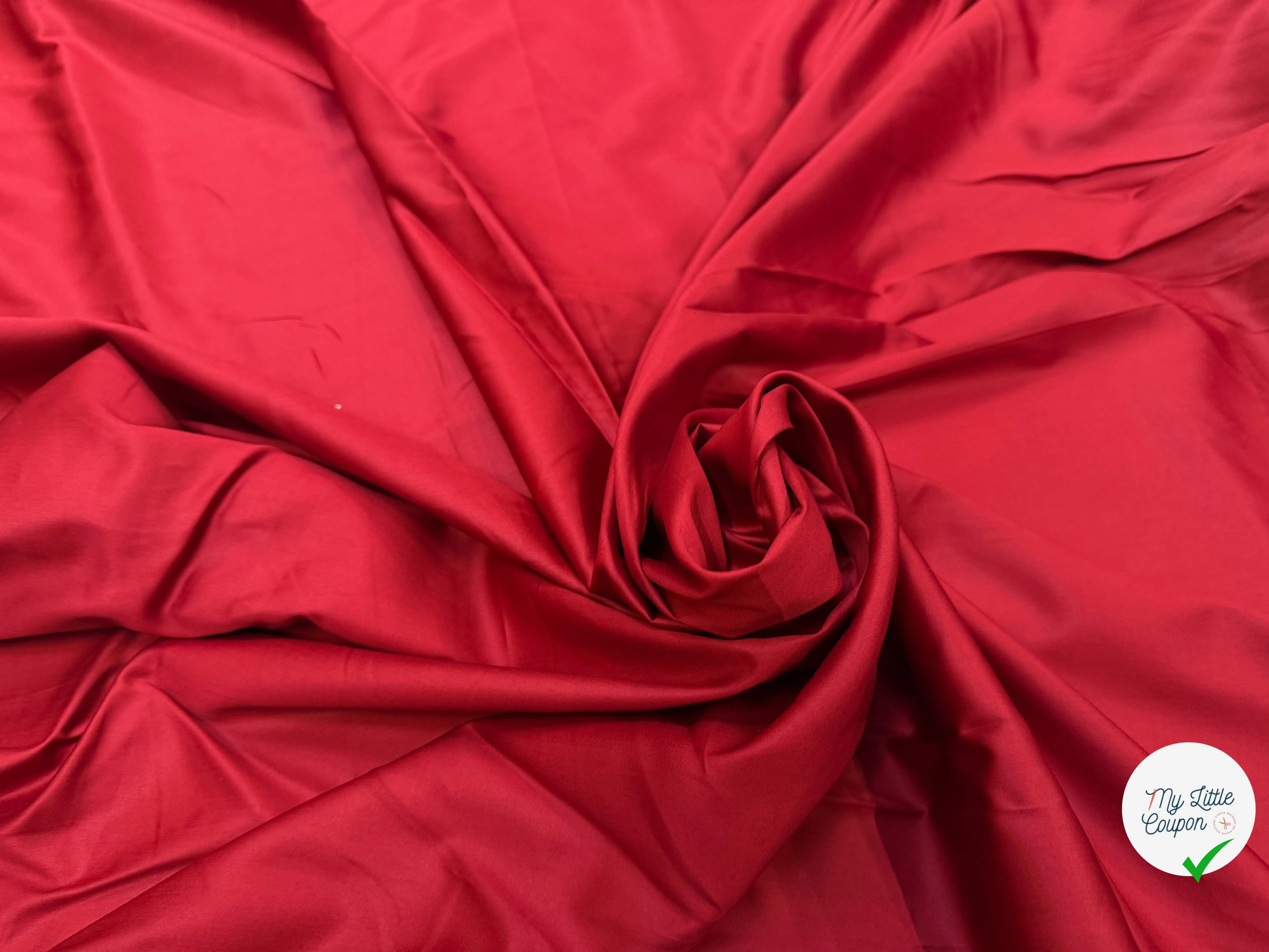 SATIN DE COTON ROUGE FONCÉ - My Little Coupon