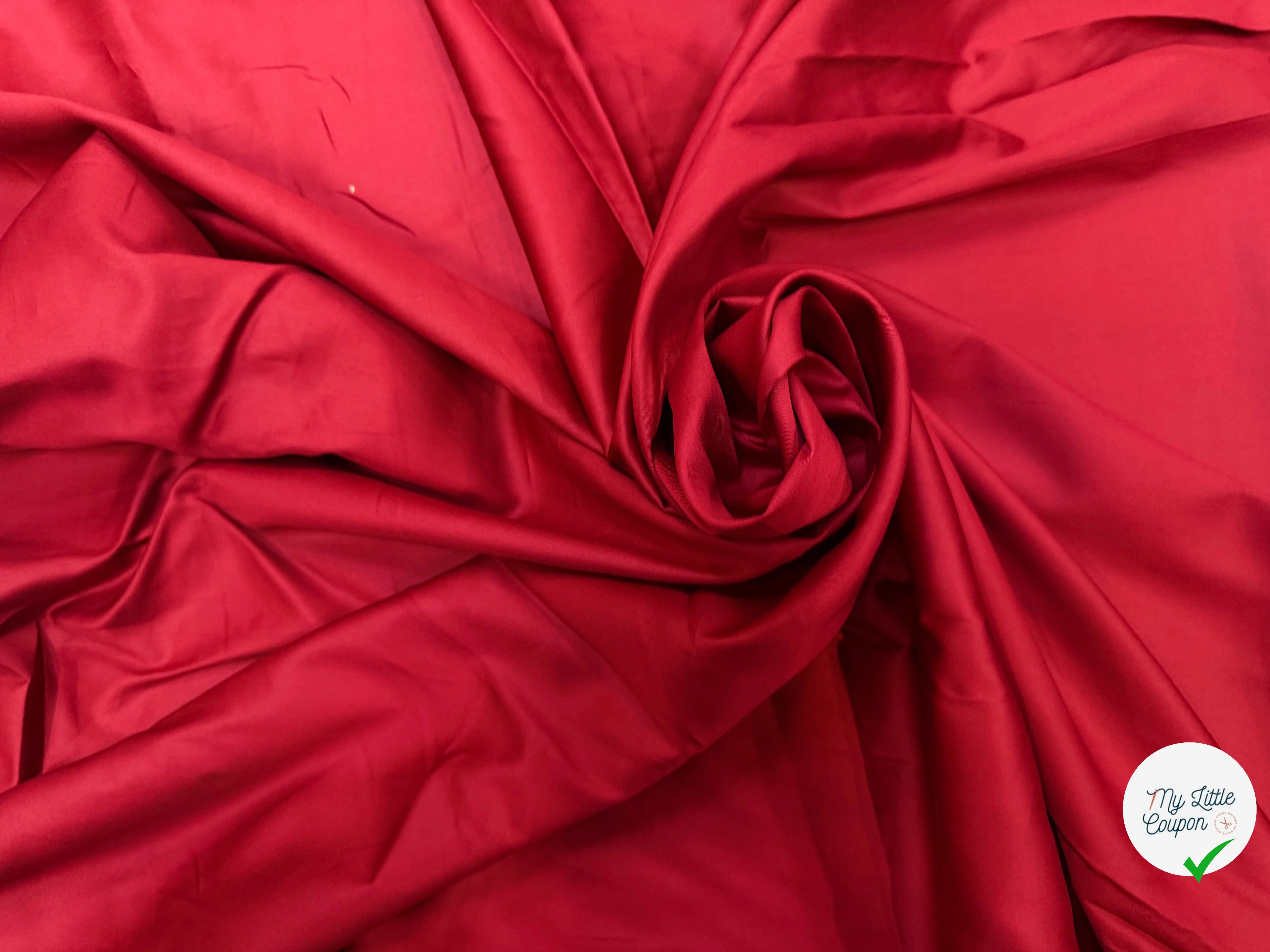 SATIN DE COTON ROUGE FONCÉ - My Little Coupon