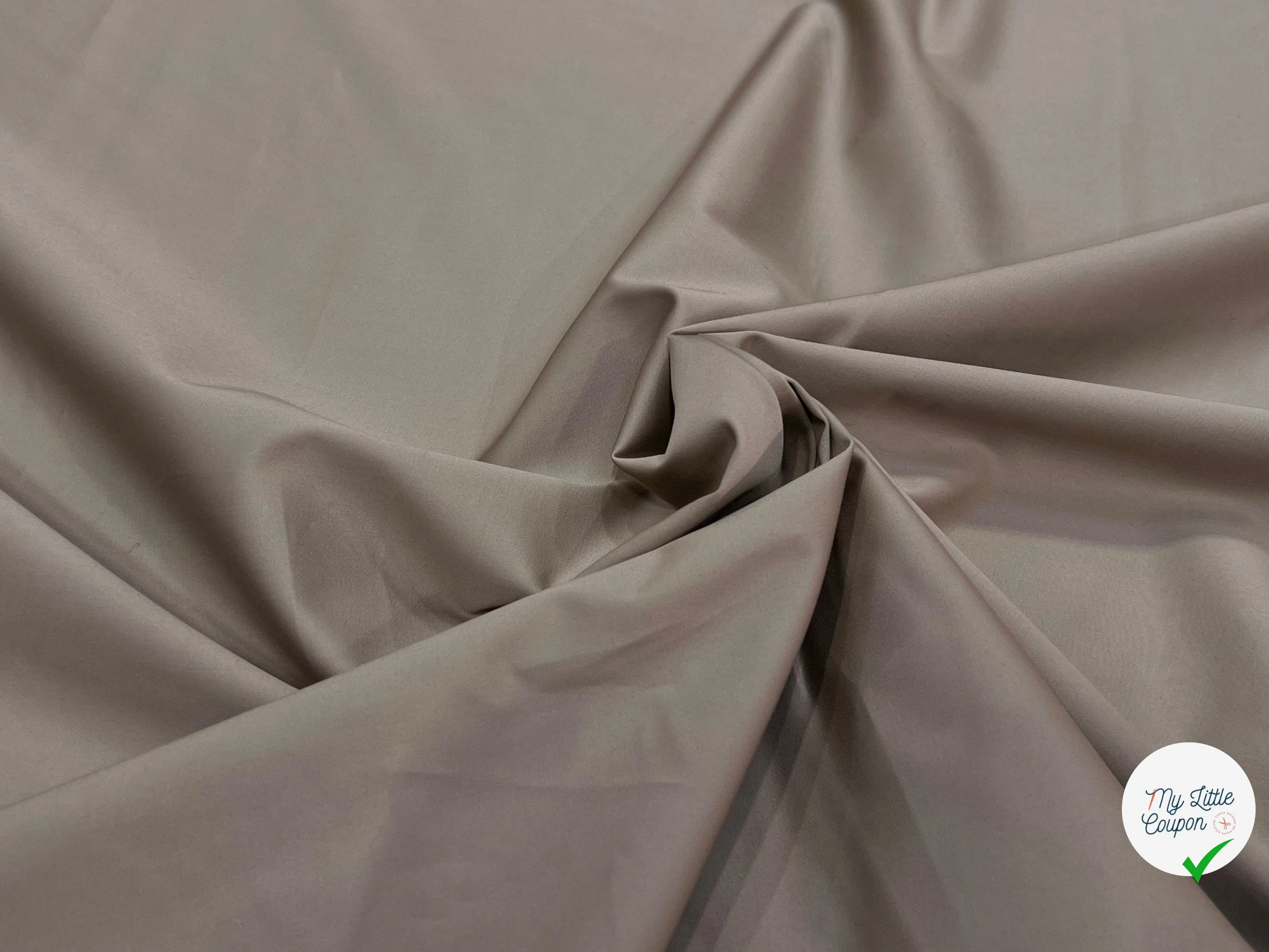 SATIN DE COTON STRETCH BEIGE MARRONÉ 150CM - My Little Coupon