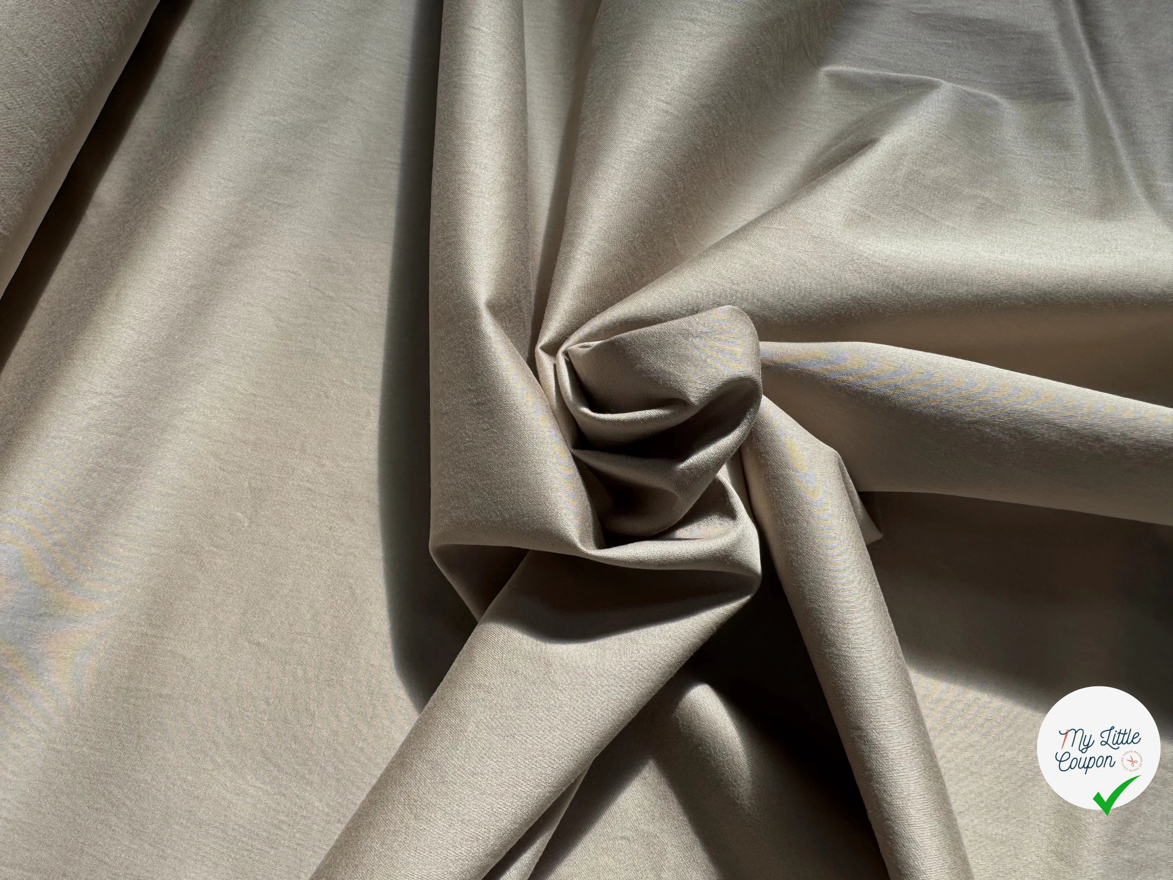 SATIN DE COTON STRETCH BEIGE SUBLIME - My Little Coupon