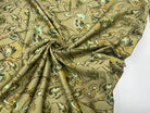 SATIN DE COTON STRETCH FLEUR D'ORIENT TONS DE KAKI MSO