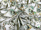 SATIN DE COTON STRETCH FLEURS D'ORIENT TONS DE PISTACHE - My Little Coupon