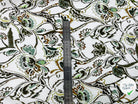 SATIN DE COTON STRETCH FLEURS D'ORIENT TONS DE PISTACHE - My Little Coupon