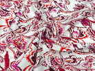 SATIN DE COTON STRETCH FLEURS D'ORIENT TONS DE ROSE MSO