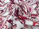 SATIN DE COTON STRETCH FLEURS D'ORIENT TONS DE ROSE MSO
