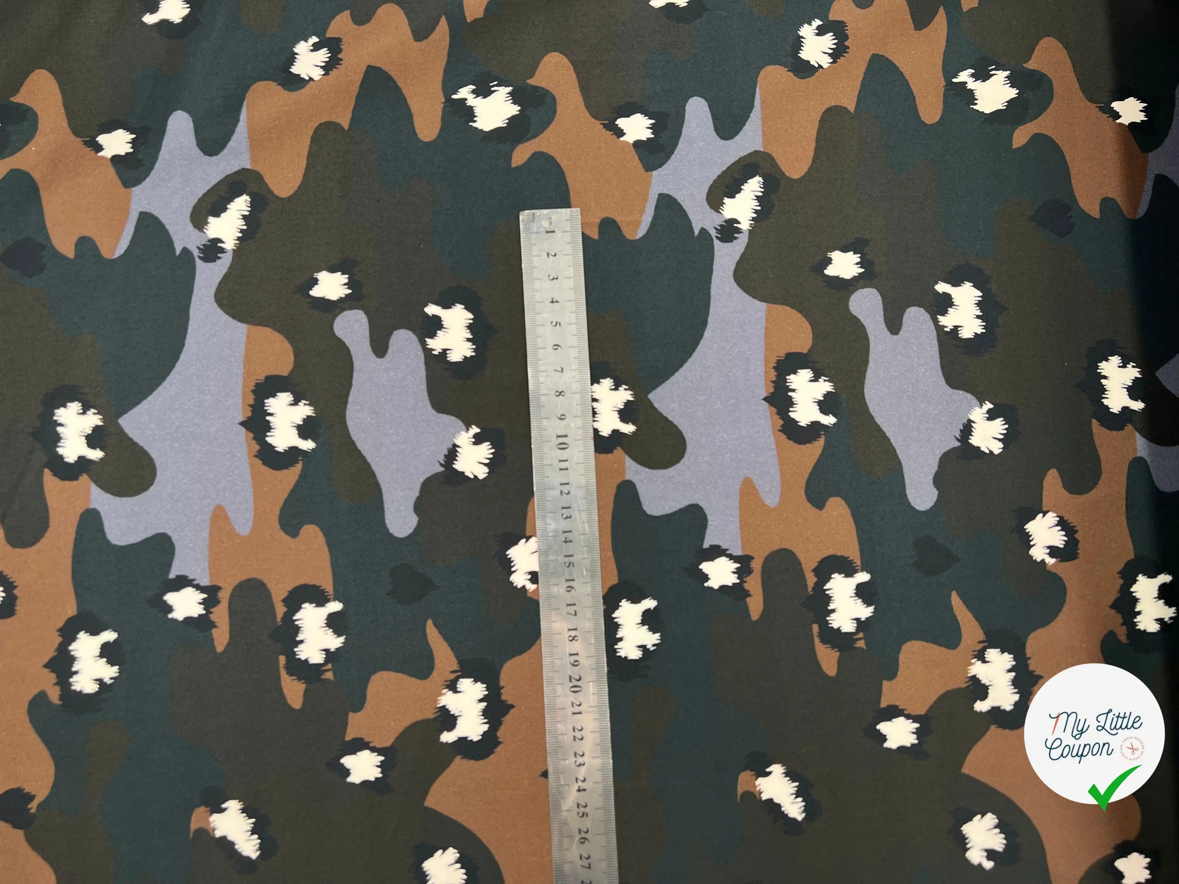 SATIN DE COTON STRETCH IMPRESSION CAMOUFLAGE - My Little Coupon - tissu - coudre