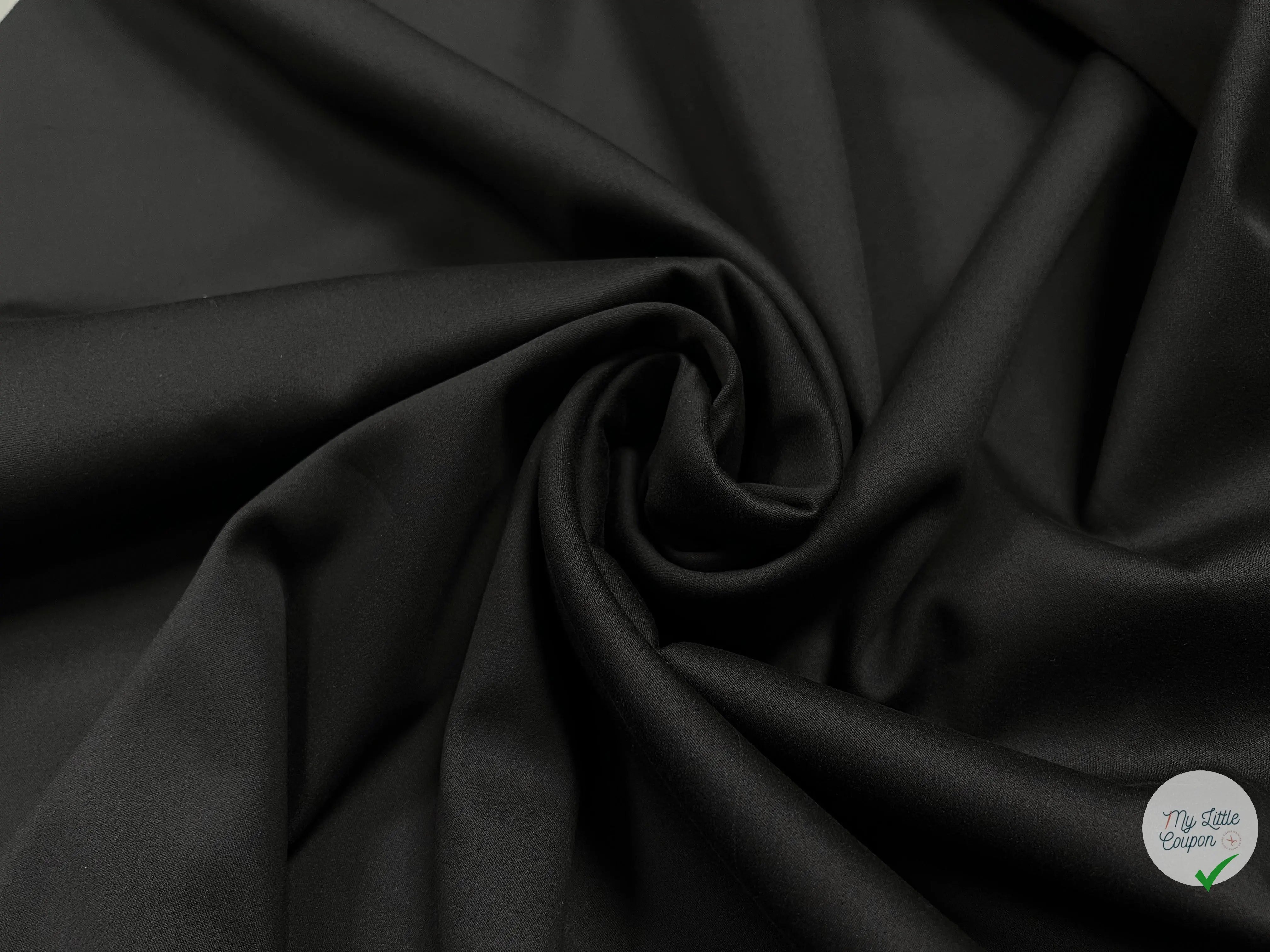 SATIN DE COTON STRETCH NOIR COUTURE - coupon de 3 mètres - My Little Coupon - tissu - coudre